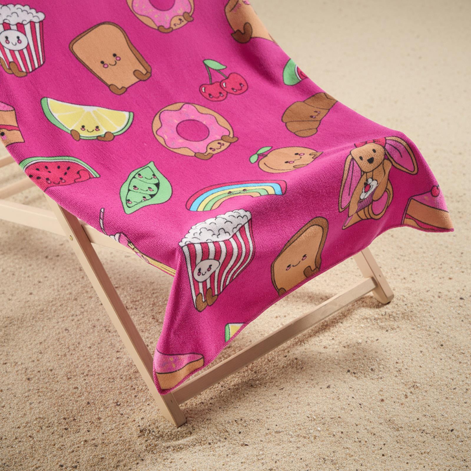 OHS Print Beach Towel Microfibre Quick Dry Bath Holiday Gym Travel Sport