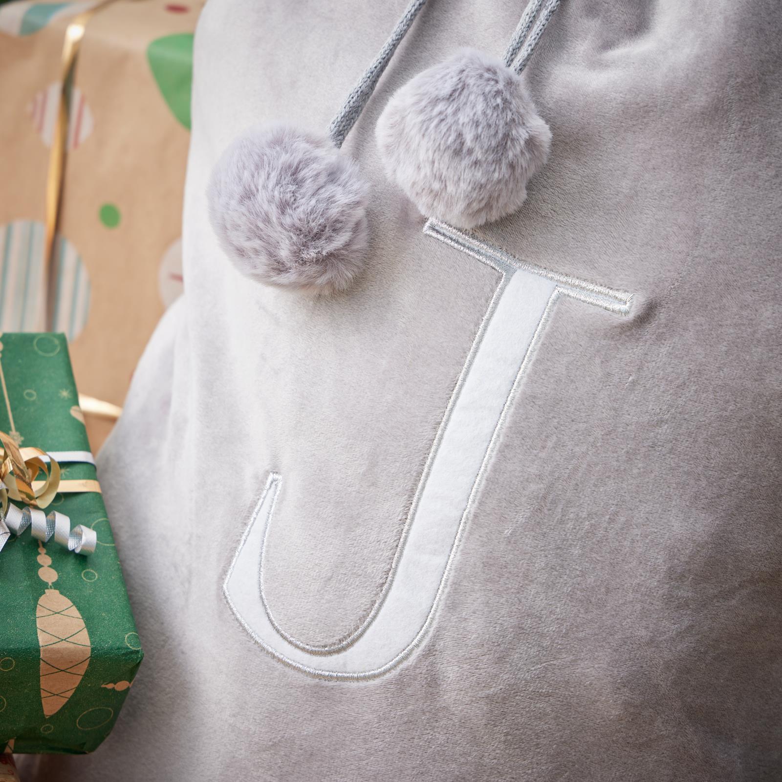 OHS Christmas Alphabet Stocking Sack Set Festive Xmas Santa Gift Bag
