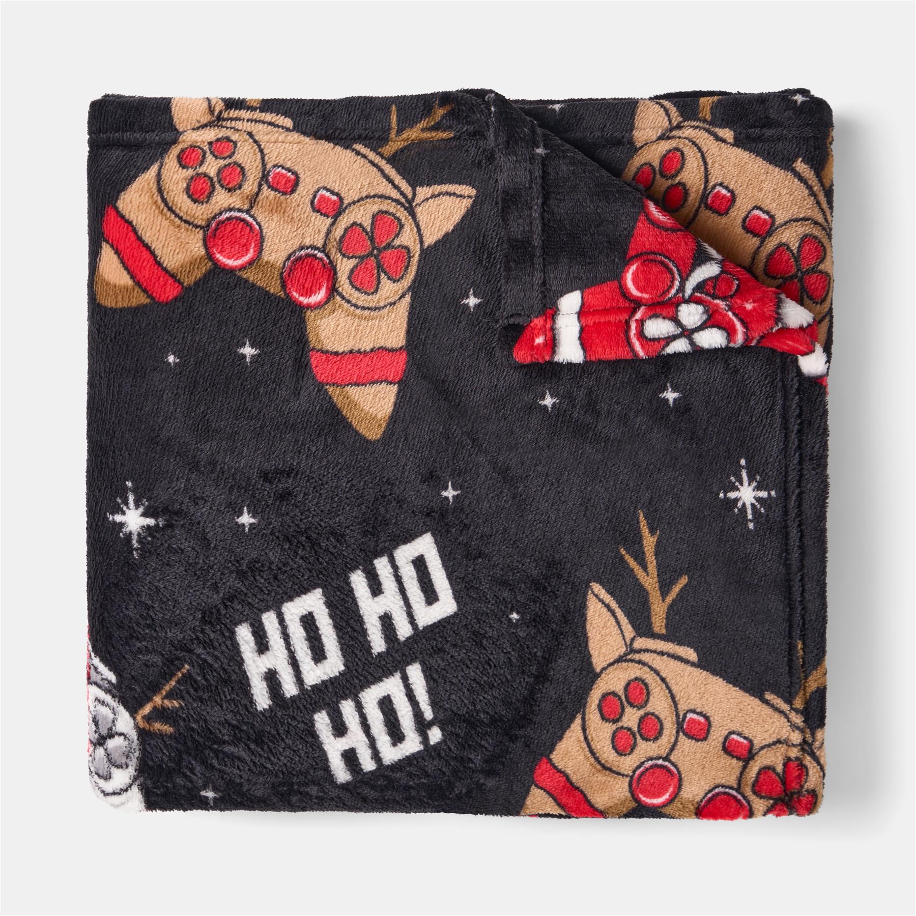 OHS Xmas Flannel Throw Kids Soft Fleece Travel Blanket Winter Thermal Bedspread