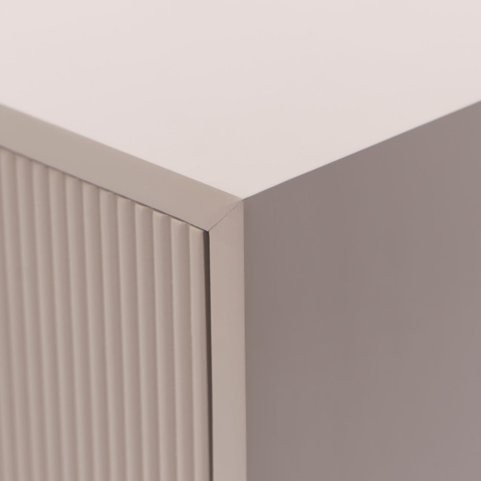 Ribbed Bedside Table Modern Bedroom 3/4 Draw Office Nightstand Living Room Unit - Picture 51 of 71