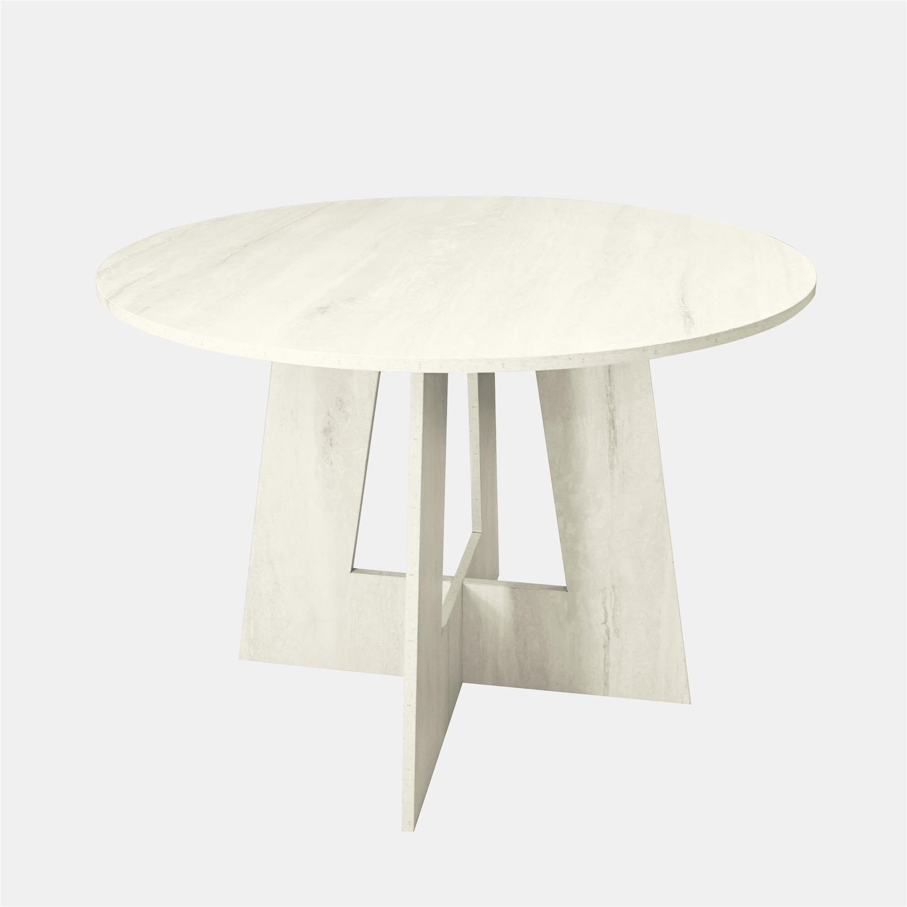 OHS Angular Dining Table 4-Seater Round Circle Kitchen Tables Engineered Wood