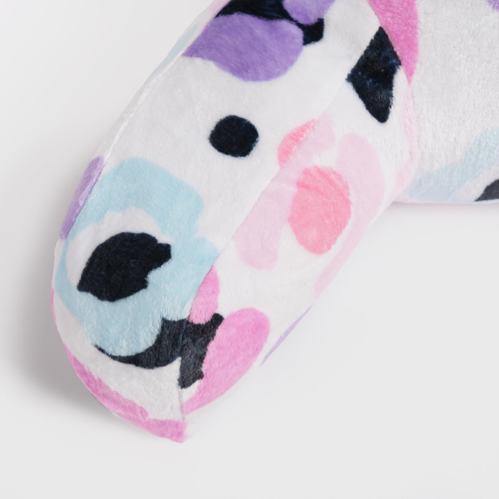 OHS Leopard Cuddle Cushion Kids Soft Fleece Reading Pillow Arms Lumbar Bed Chair