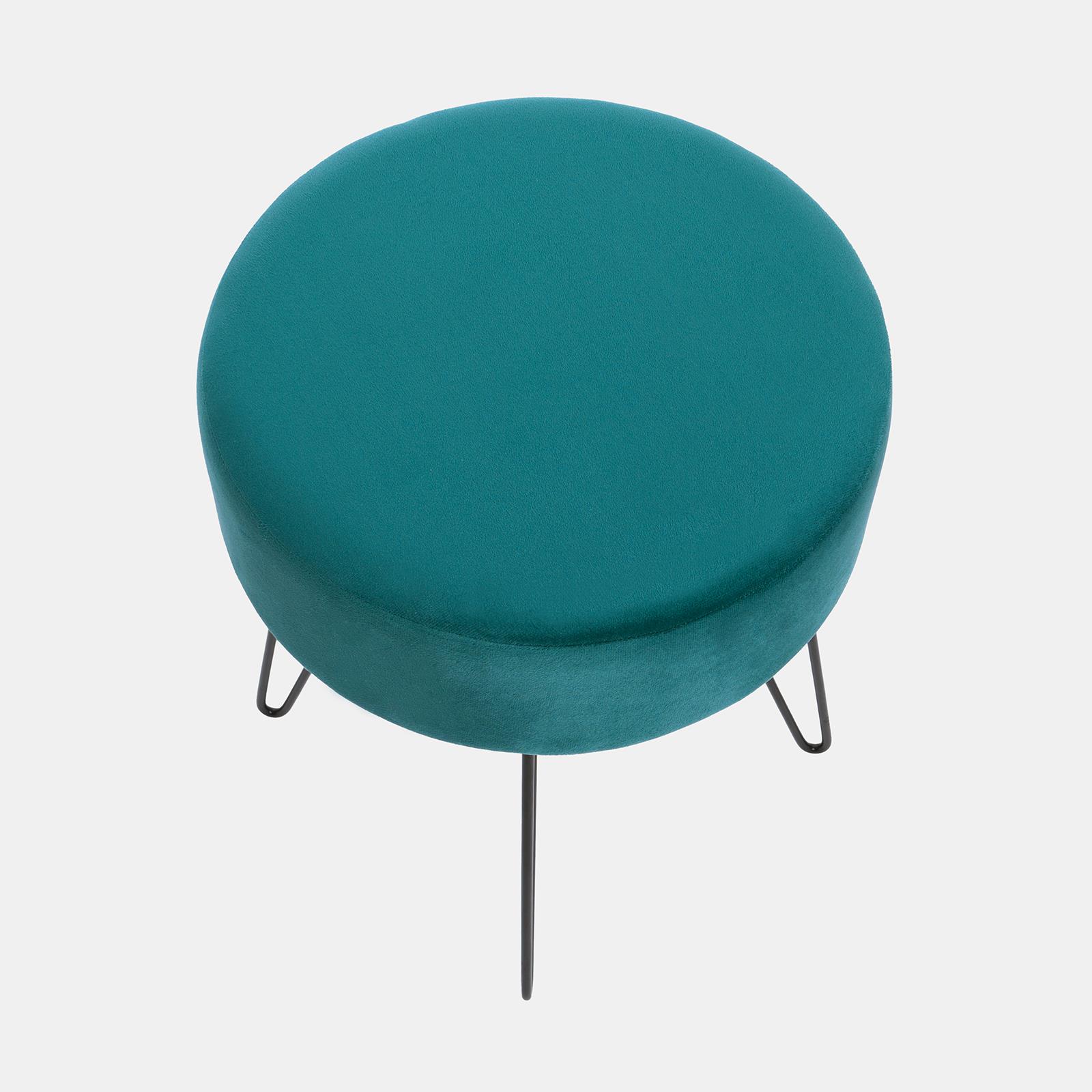 Dressing Table Stool Velvet Round Makeup Vanity Seat Chair Metal Legs Pouffe