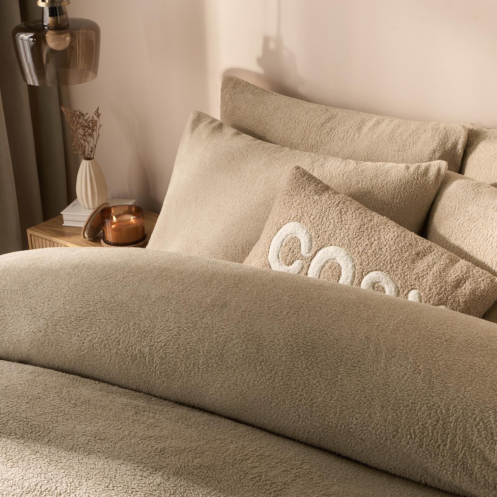 OHS Teddy Fleece Duvet Cover with Pillow Case Thermal Warm Bedding Set