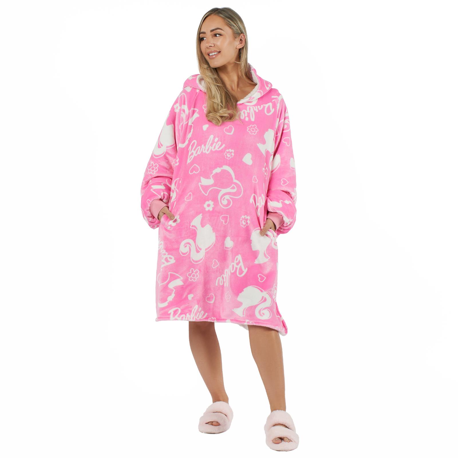 Barbie Hoodie Blanket Oversized Fleece Warm Wearable Throw Jumper Sweatshirt