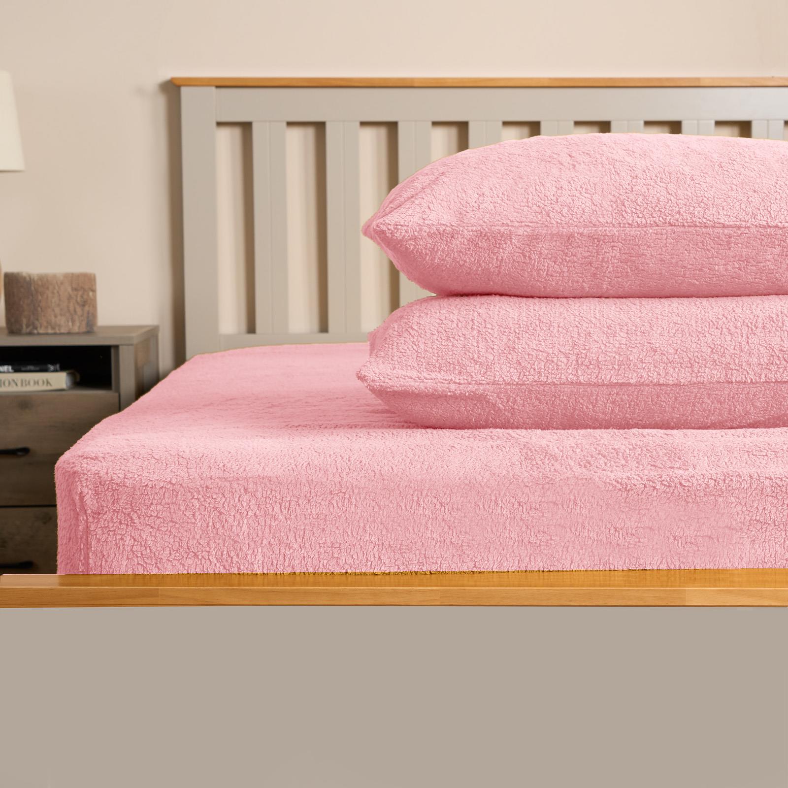 Brentfords Teddy Fleece Fitted Sheet Thermal Warm Single Double King Bedding NEW - Picture 25 of 37