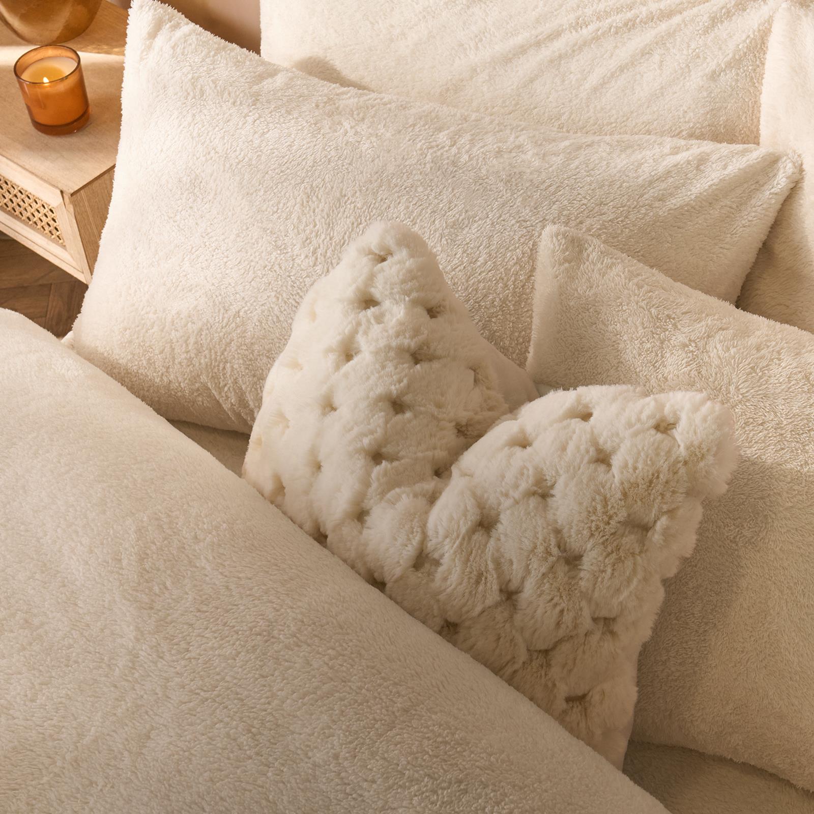 OHS Teddy Fleece Pillowcase Cover Bedding 4 x Thermal Warm Bear Sherpa Warm Soft