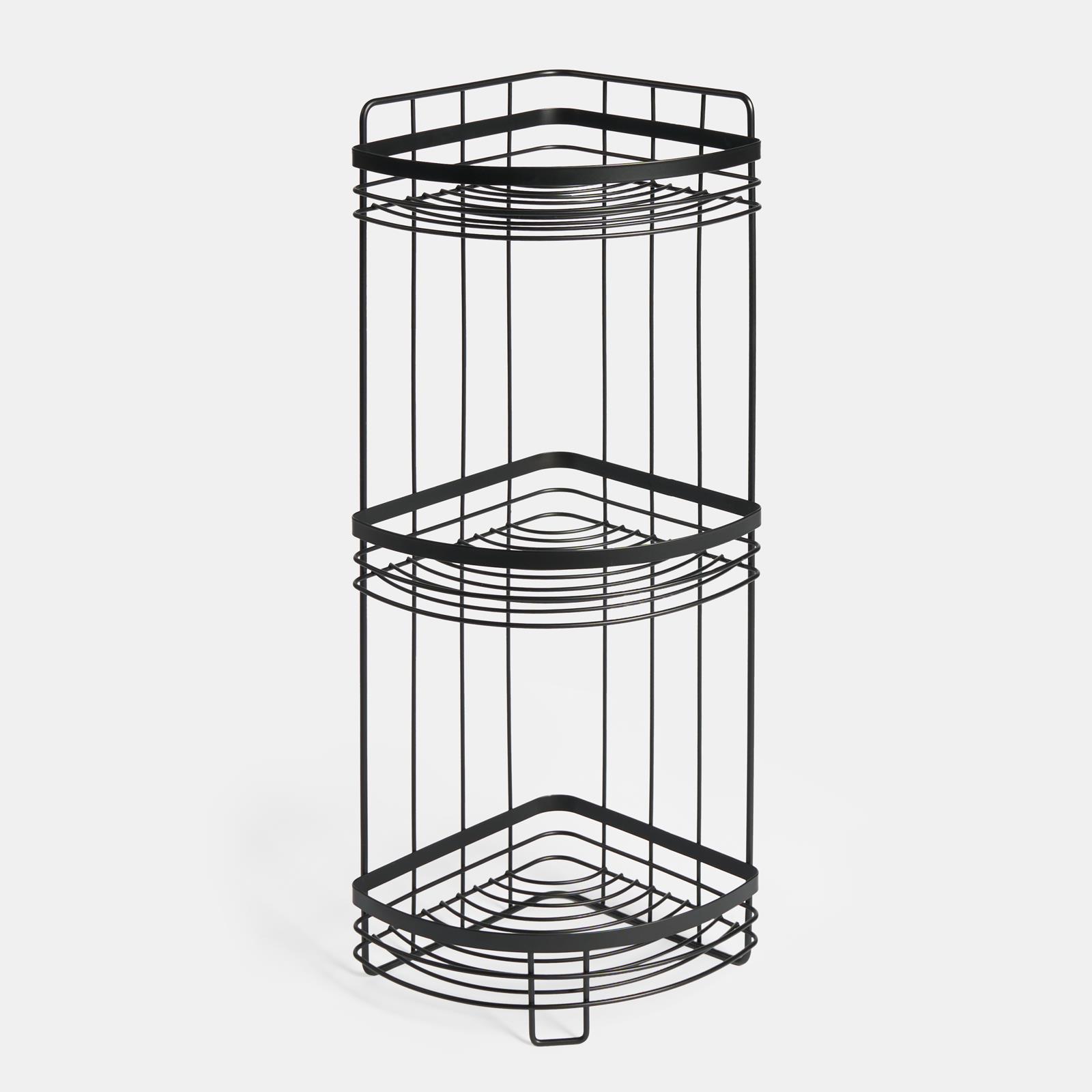 OHS 3 Tier Shower Caddy Bathroom Organiser Plastic Freestanding Corner Shelf