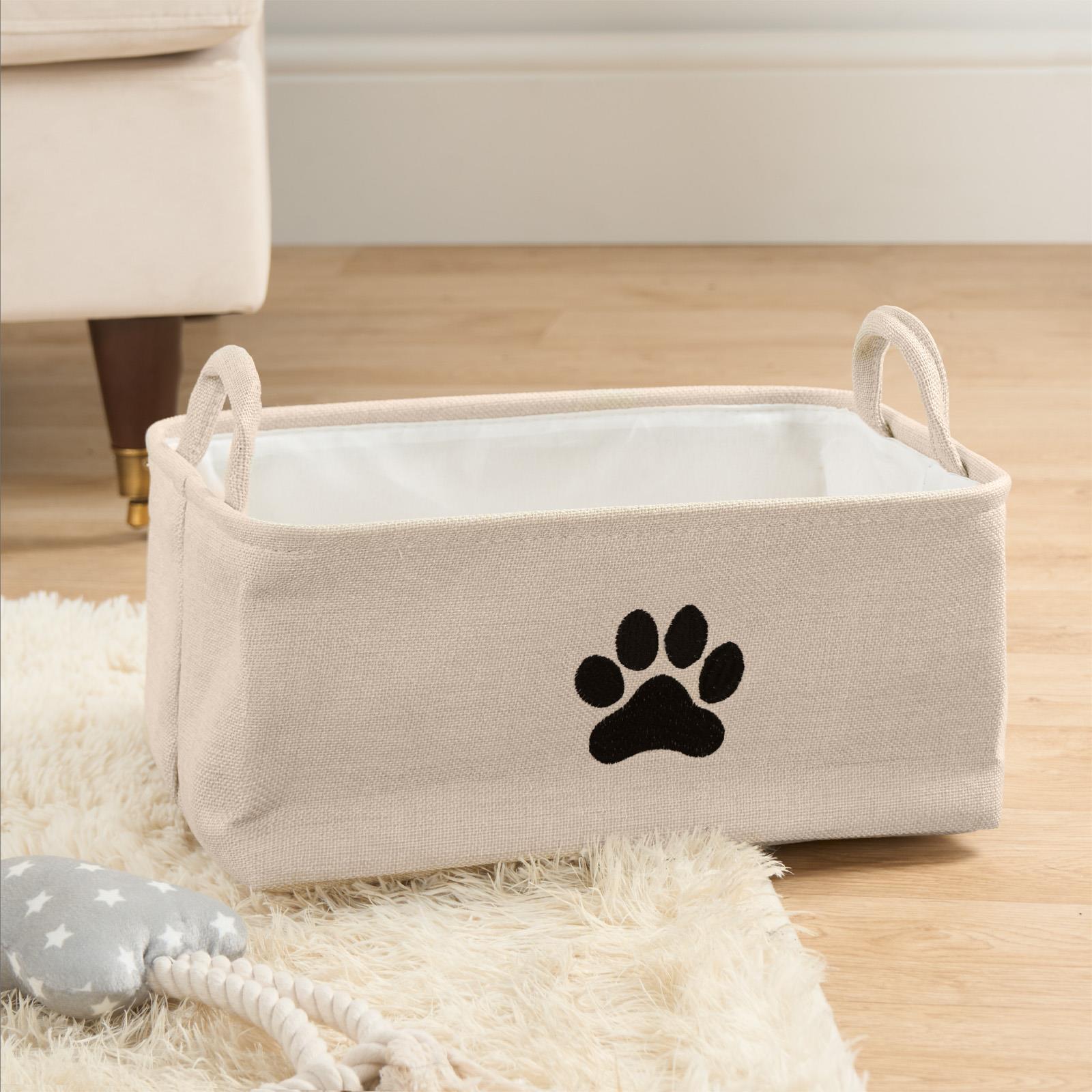 Pet Storage Basket Dog Toy Box Bin Handles Collapsible New Puppy Essentials Gift