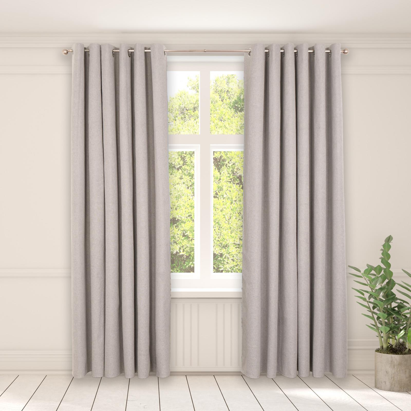 OHS Eyelet Blackout Curtains Woven Ready Made Ring Top Thermal Texture Thick