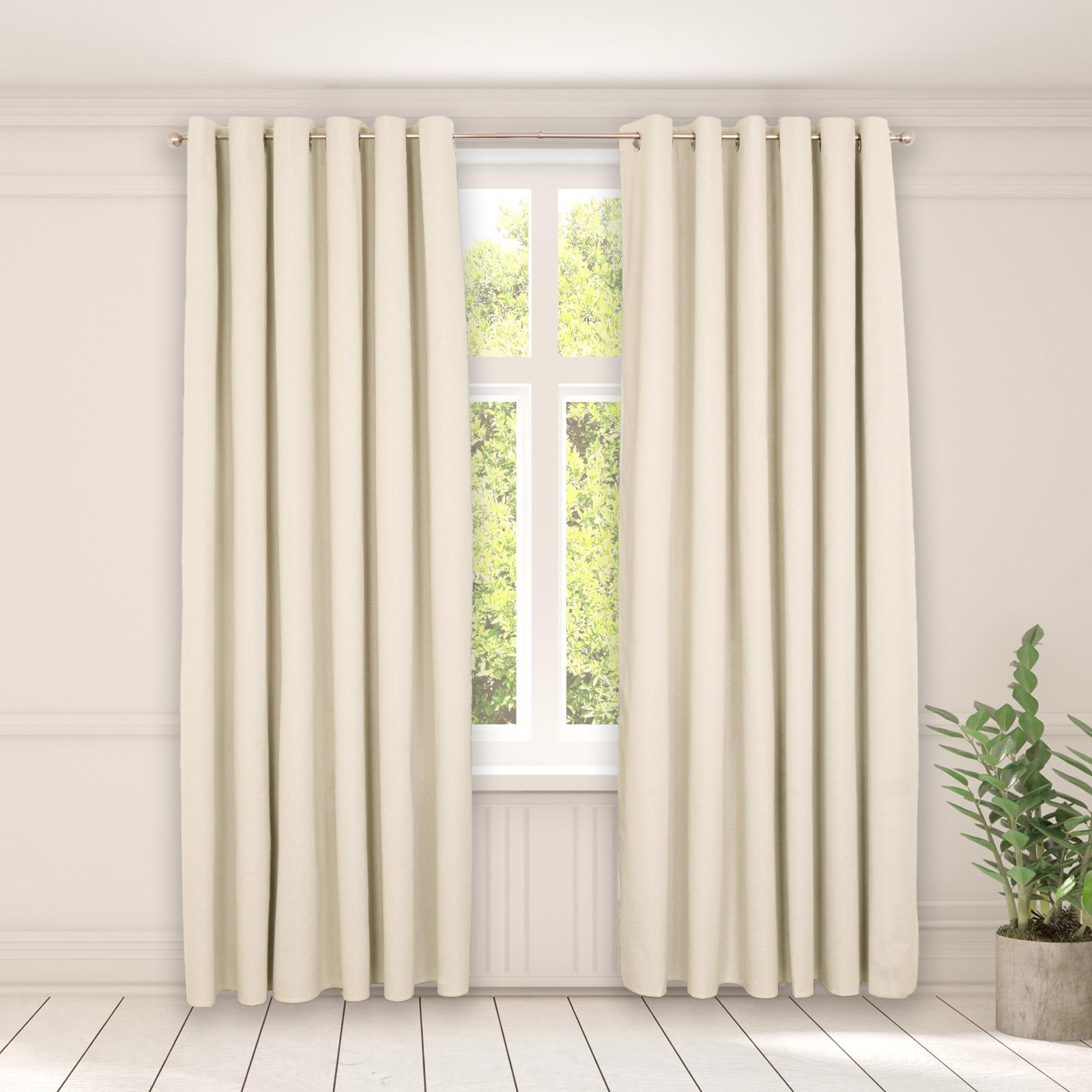 OHS Eyelet Blackout Curtains Woven Ready Made Ring Top Thermal Texture Thick