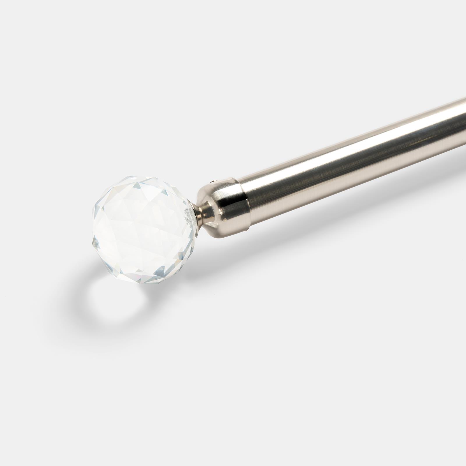 OHS 120-200cm Curtain Pole Extendable Metal 28mm Ball Trumpet Twist Finnials