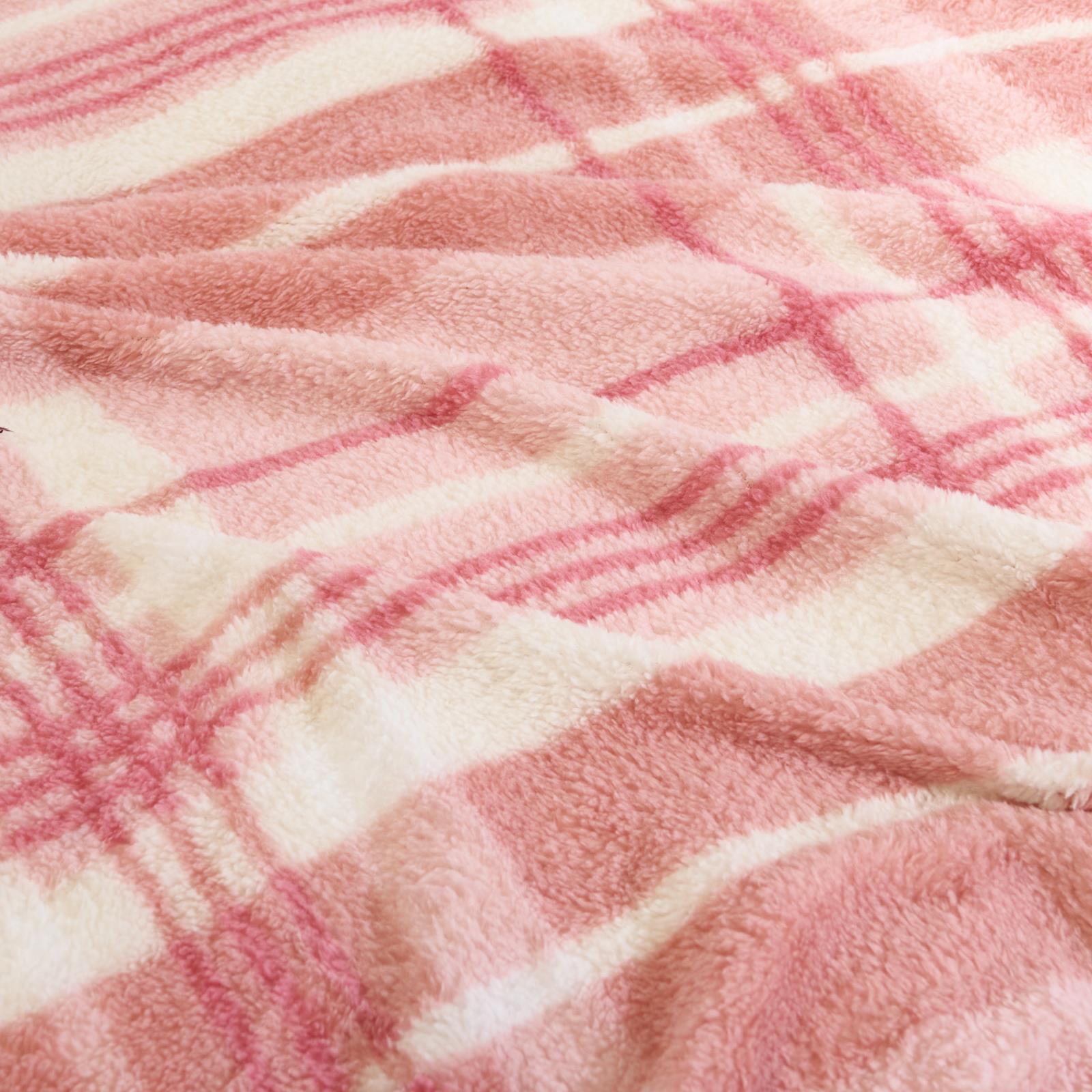 OHS Tartan Check Teddy Fleece Thermal Duvet Cover Bedding Set