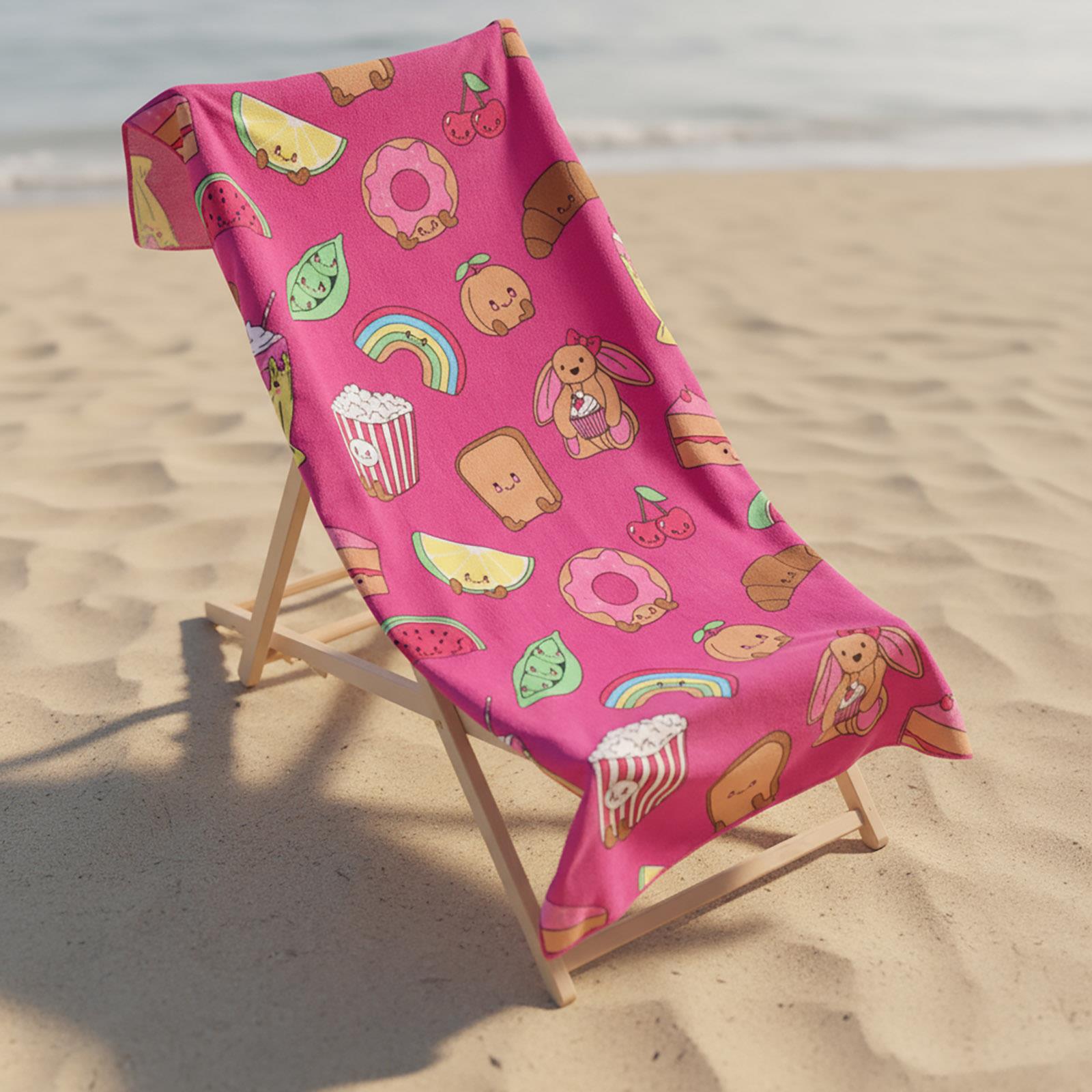 OHS Print Beach Towel Microfibre Quick Dry Bath Holiday Gym Travel Sport