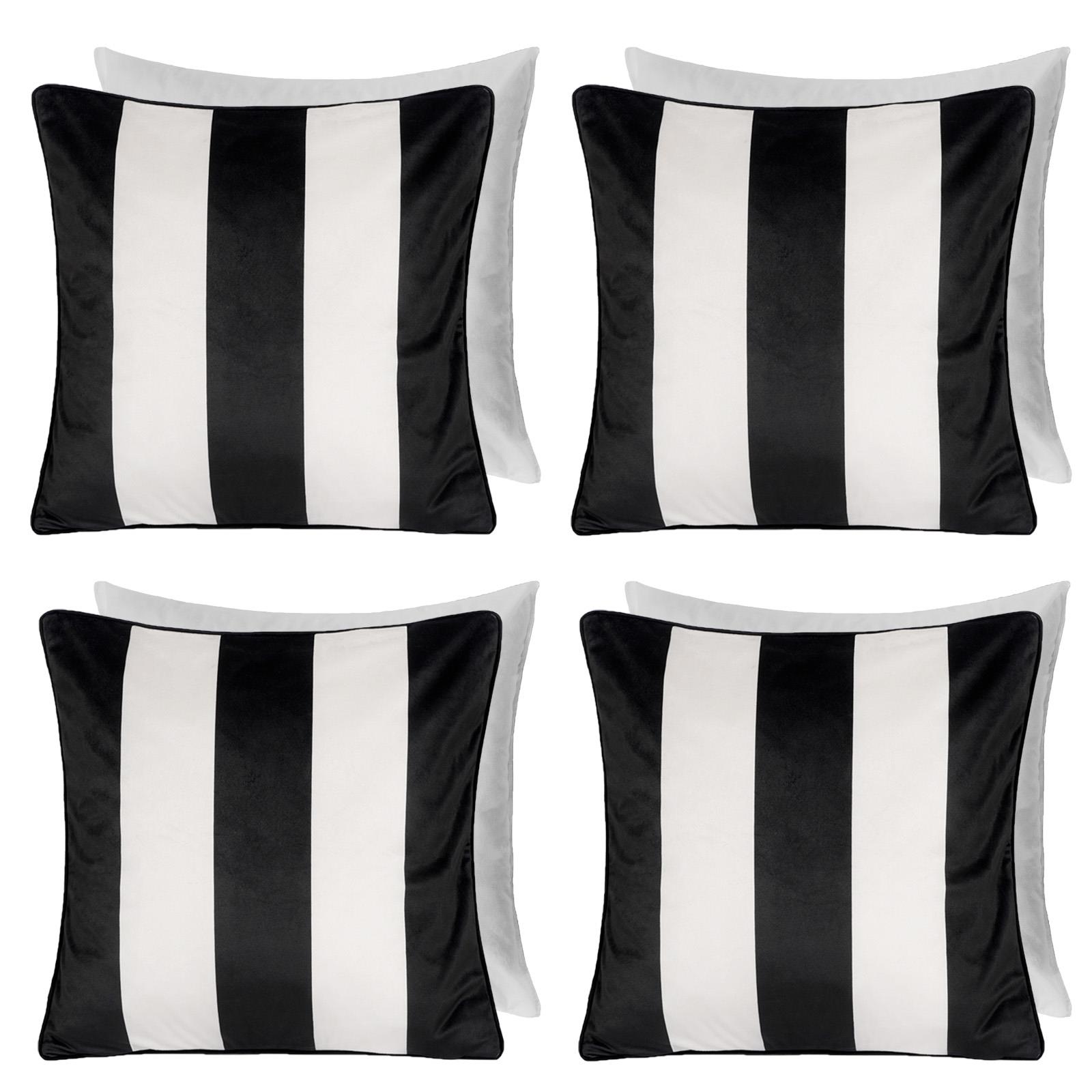 OHS Stripe Cushion Covers 2 Pack Matte Velvet Square Pillowcases Home Decor