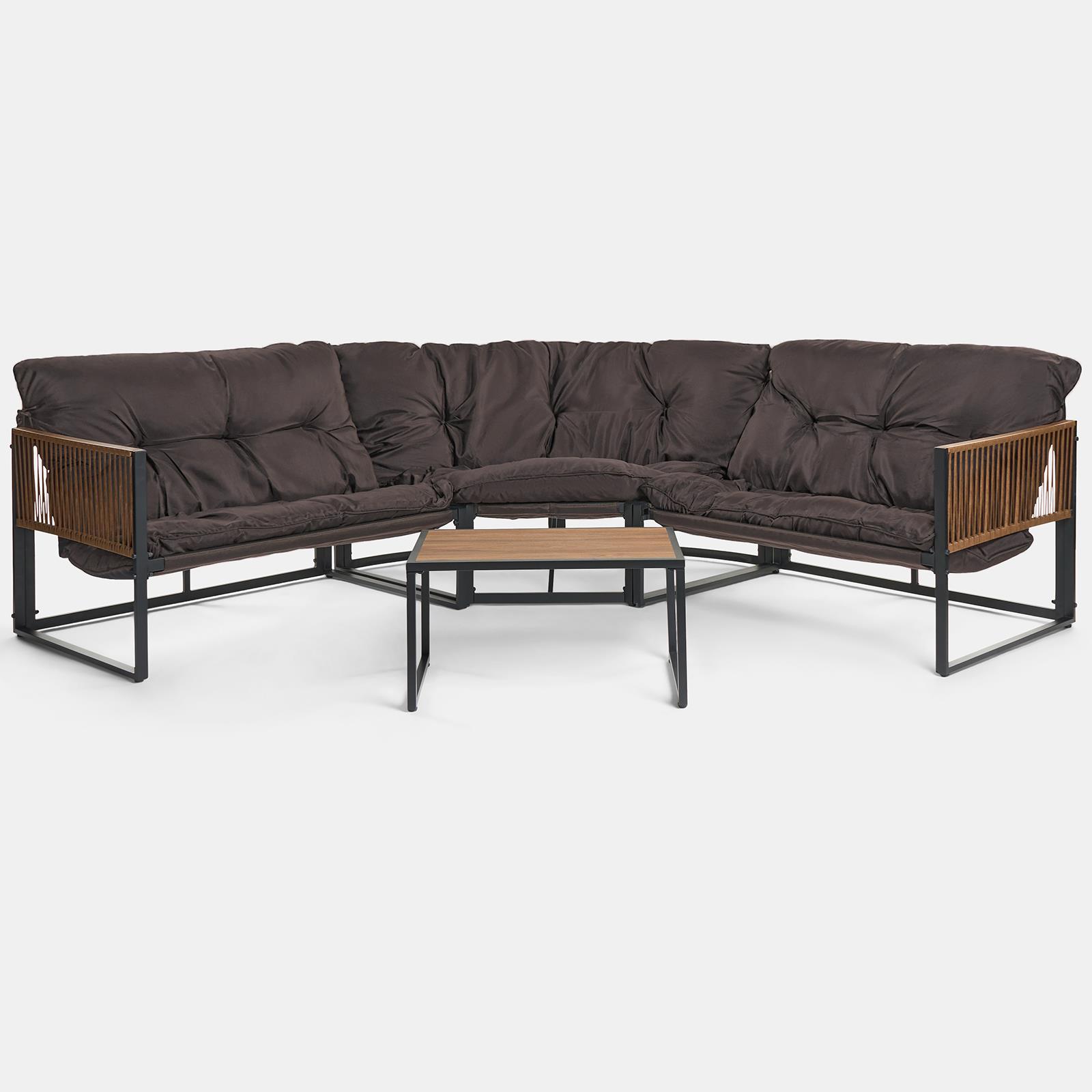OHS Santorini Corner Sofa Table Set 5 Seater Garden Outdoor Patio Couch