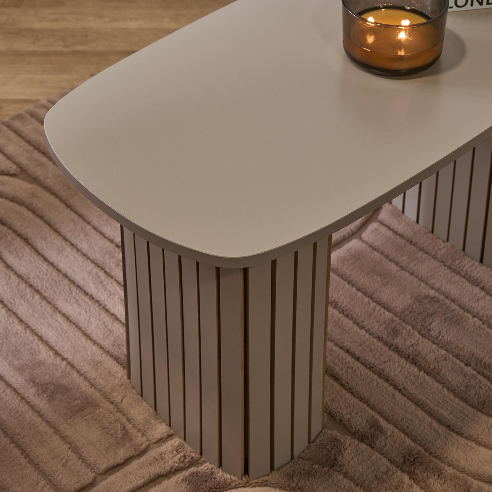OHS Madison Coffee Table Ribbed Engineered Wood Side End Desk Home Decor