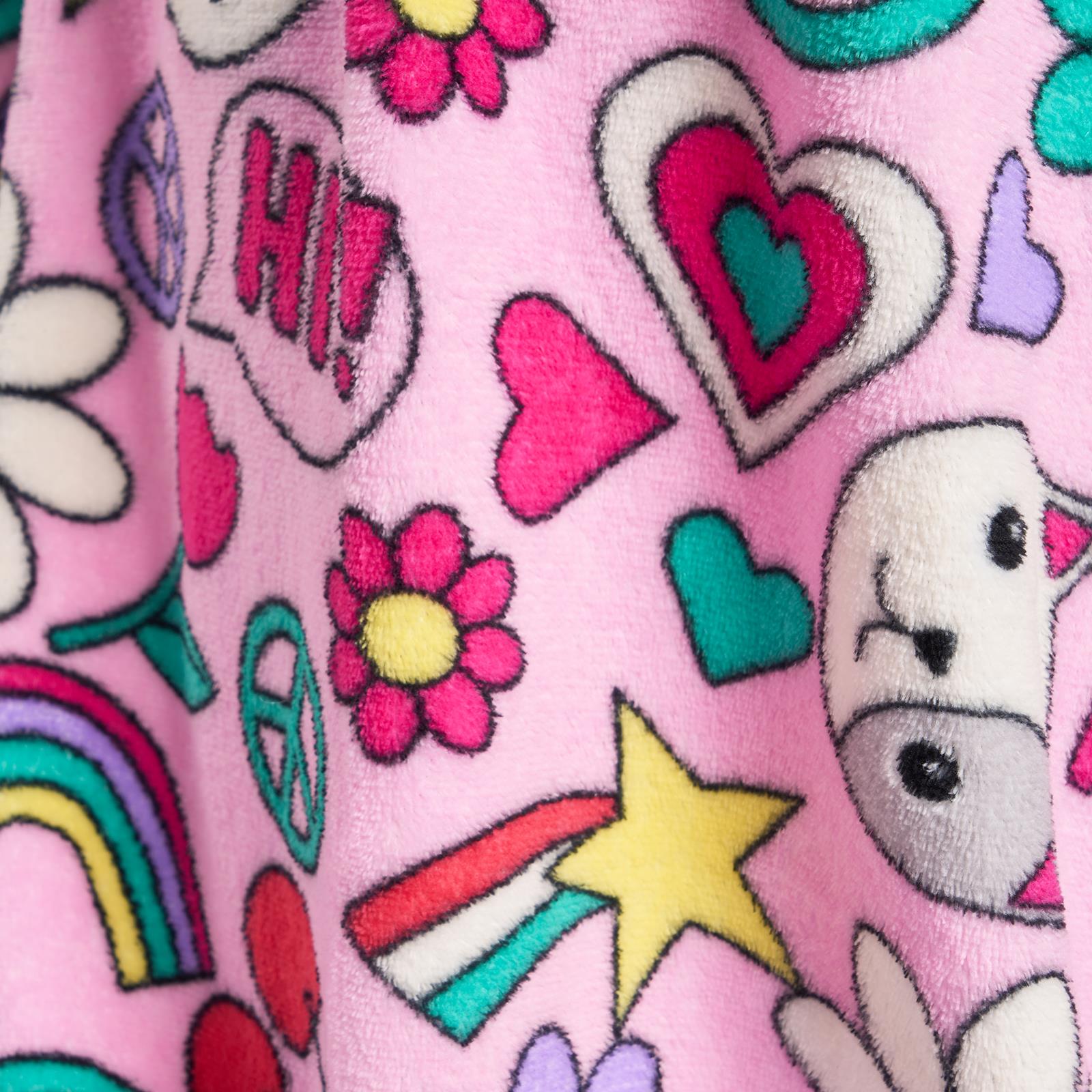 OHS Kids TV Blanket Positive Vibes Print Coral Fleece Winter Soft Wearable Throw