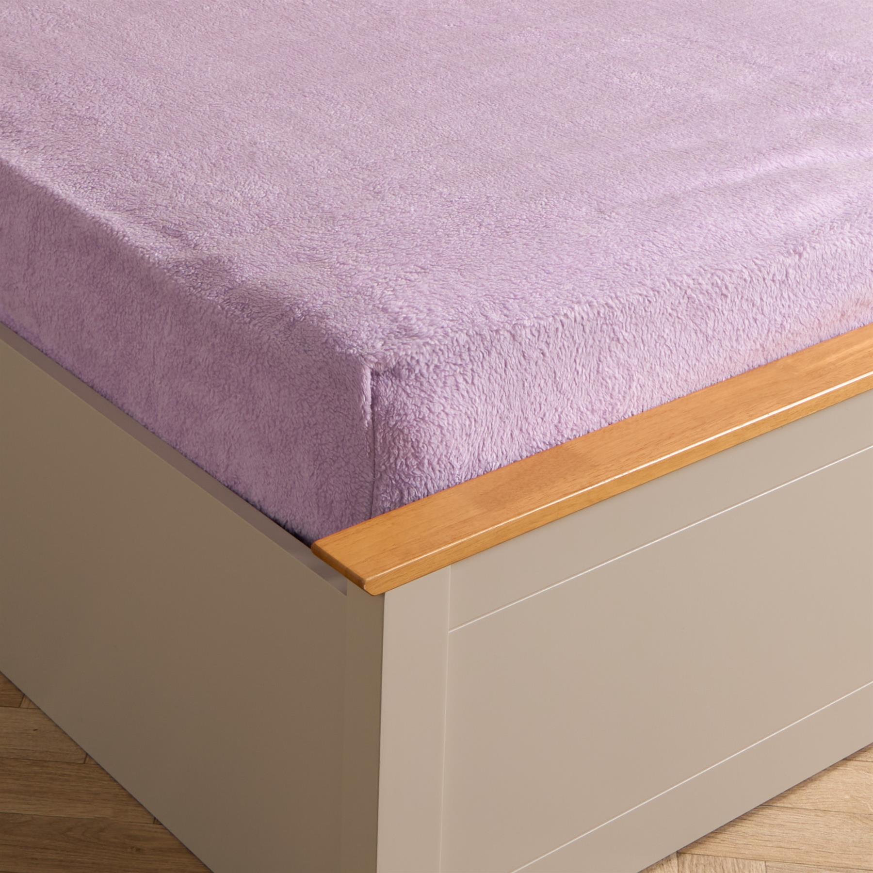 Brentfords Teddy Fleece Fitted Sheet Thermal Warm Single Double King Bedding NEW - Picture 15 of 37