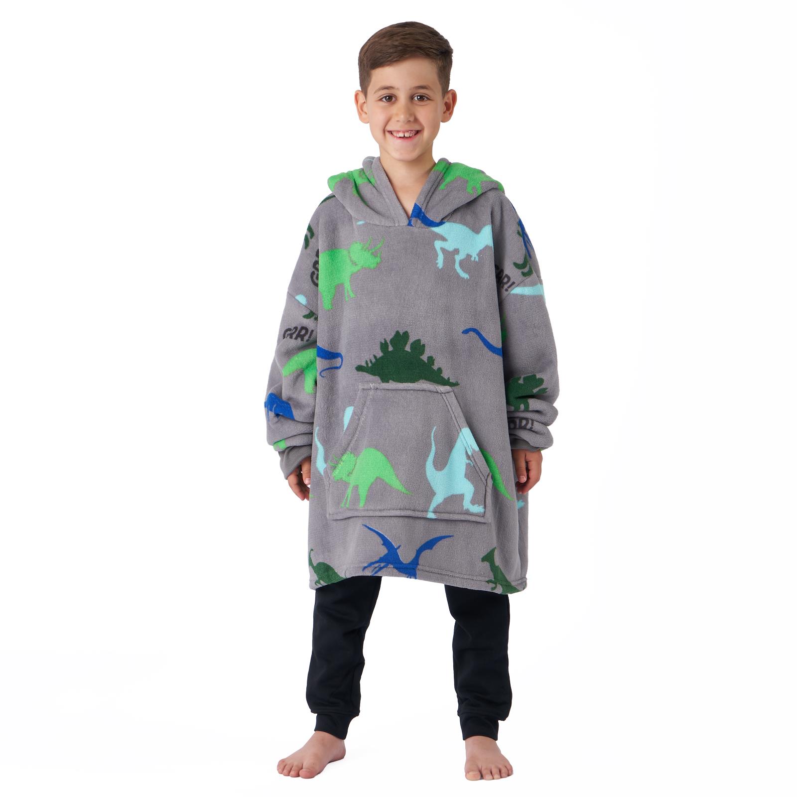 Kids Hoodie Blanket Oversized Sherpa Fleece Jumper Sweatshirt Soft Warm Throw - Picture 25 of 169