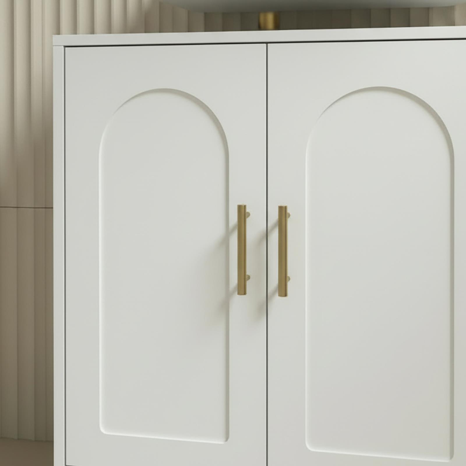 OHS Arch Under Sink Bathroom Cabinet with 2 Doors Wooden Under Basin Storage