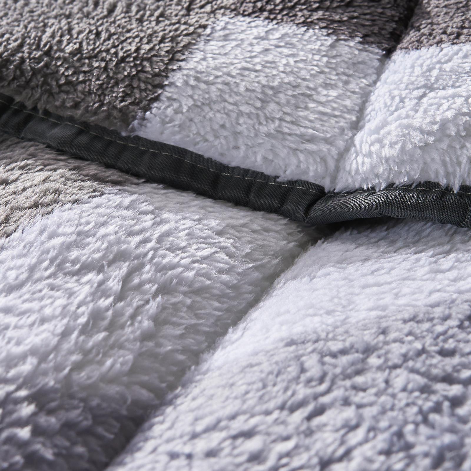 OHS Geometric Teddy Fleece Coverless Duvet Quilt Bedding Set 10.5 TOG Pillowcase