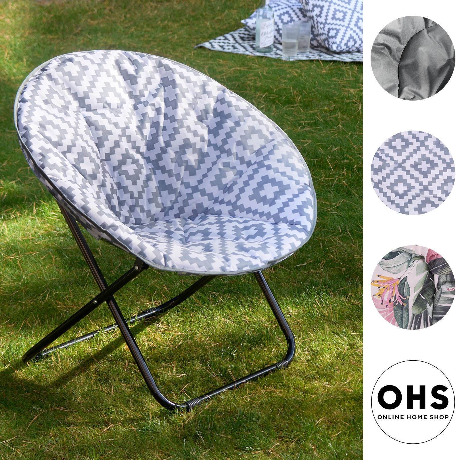 OHS Moon Camping Chair Round Folding Outdoor Garden Portable Seat