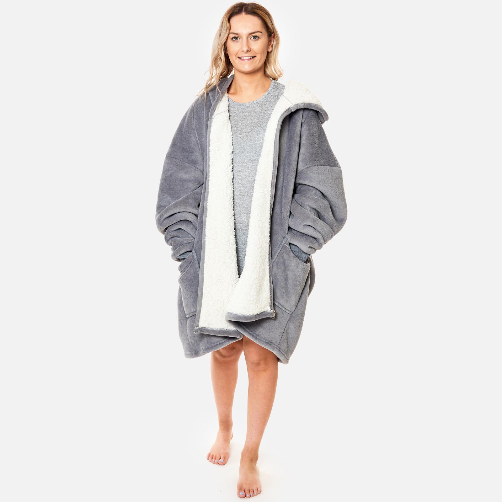 Sienna Zip Up Wearable Hoodie Blanket Oversized Sherpa Fleece