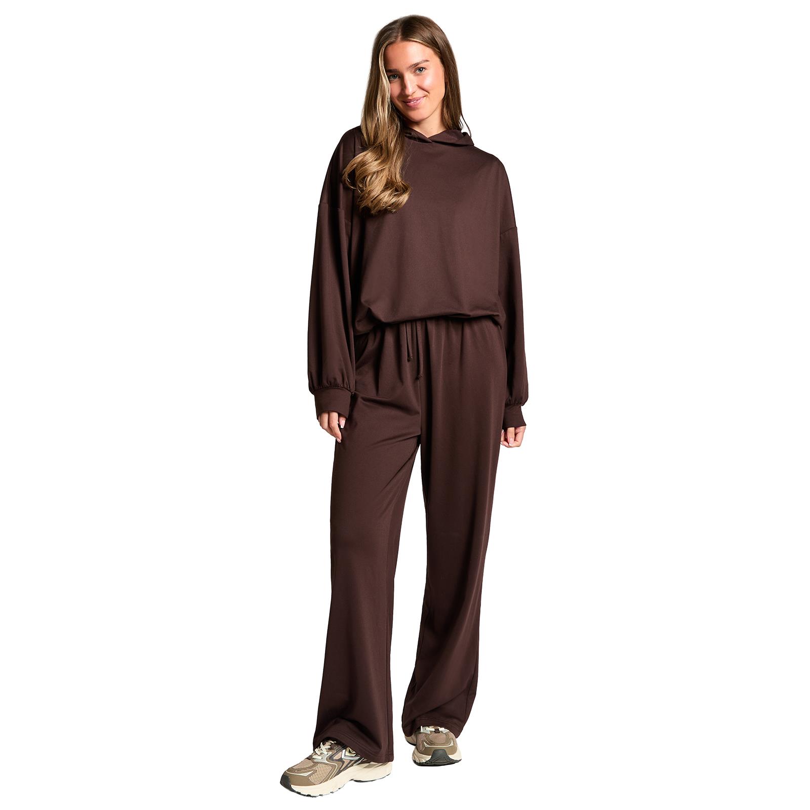 OHS Bubble Hem Co-Ord Set Hoodie Drawstring Relaxed Joggers Tracksuit Loungewear