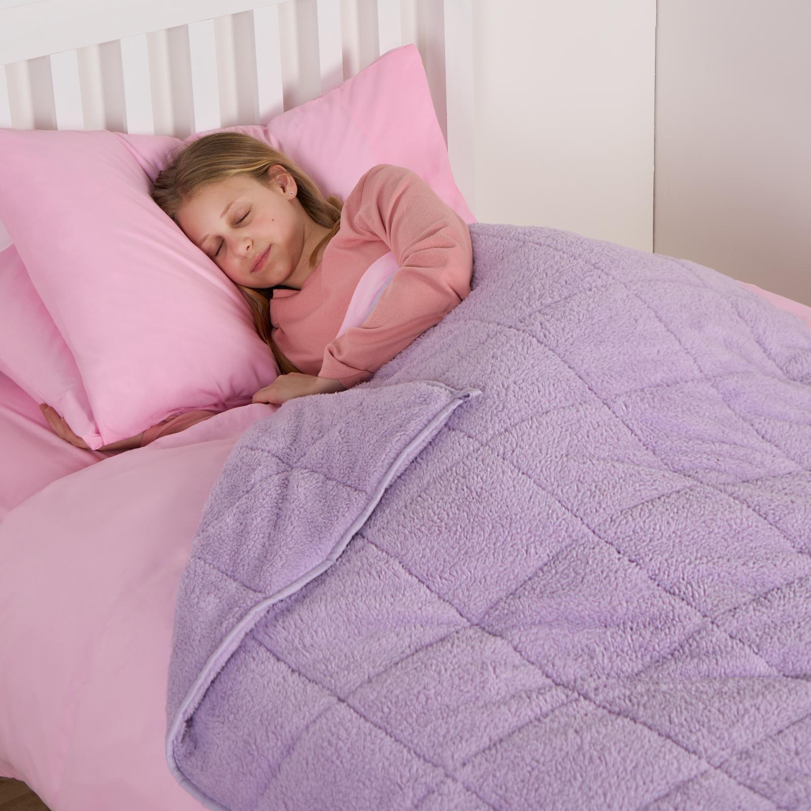 Teddy Fleece Weighted Blanket Kids Anxiety Stress Relief Sleep Bed Soft Throw