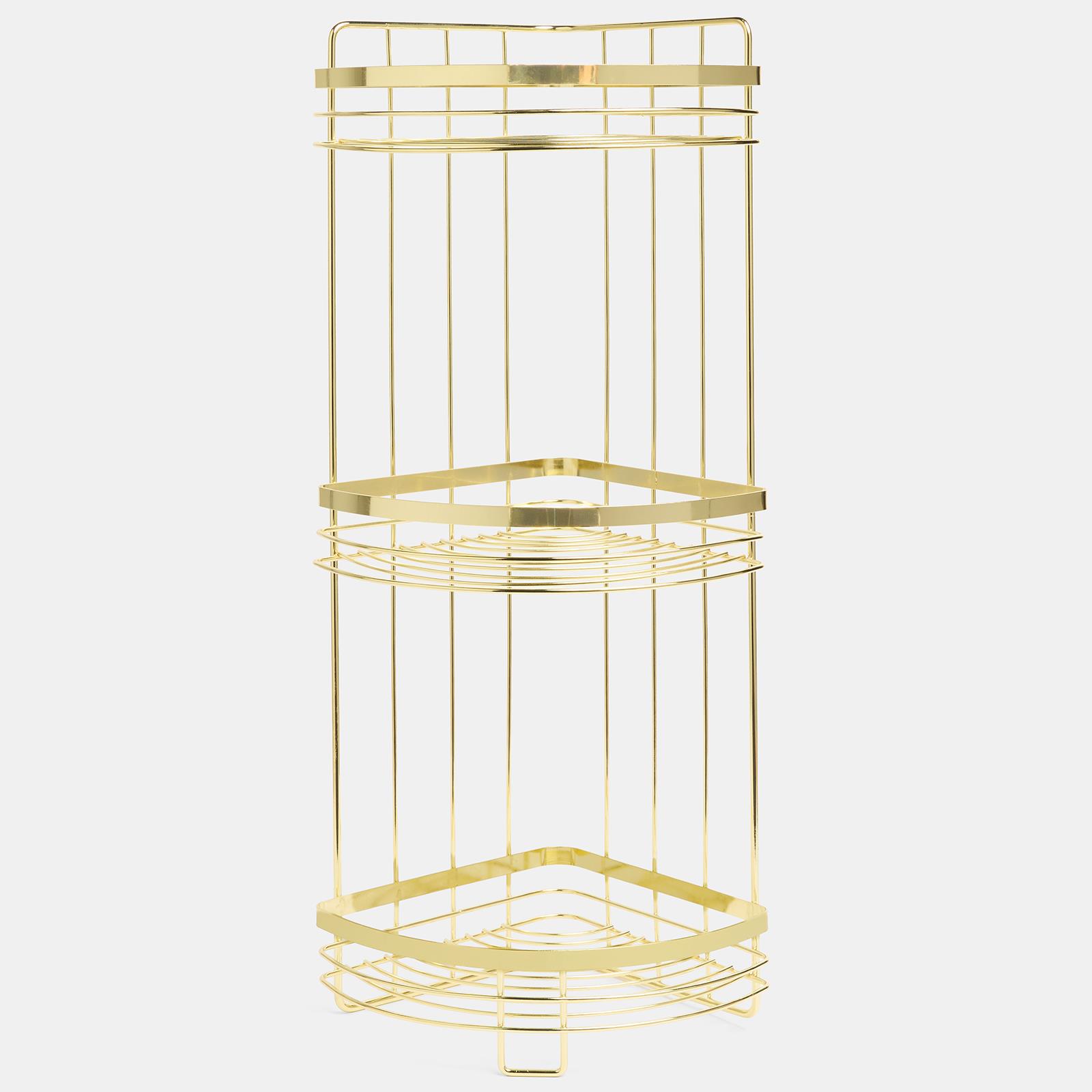 OHS 3 Tier Shower Caddy Bathroom Organiser Plastic Freestanding Corner Shelf