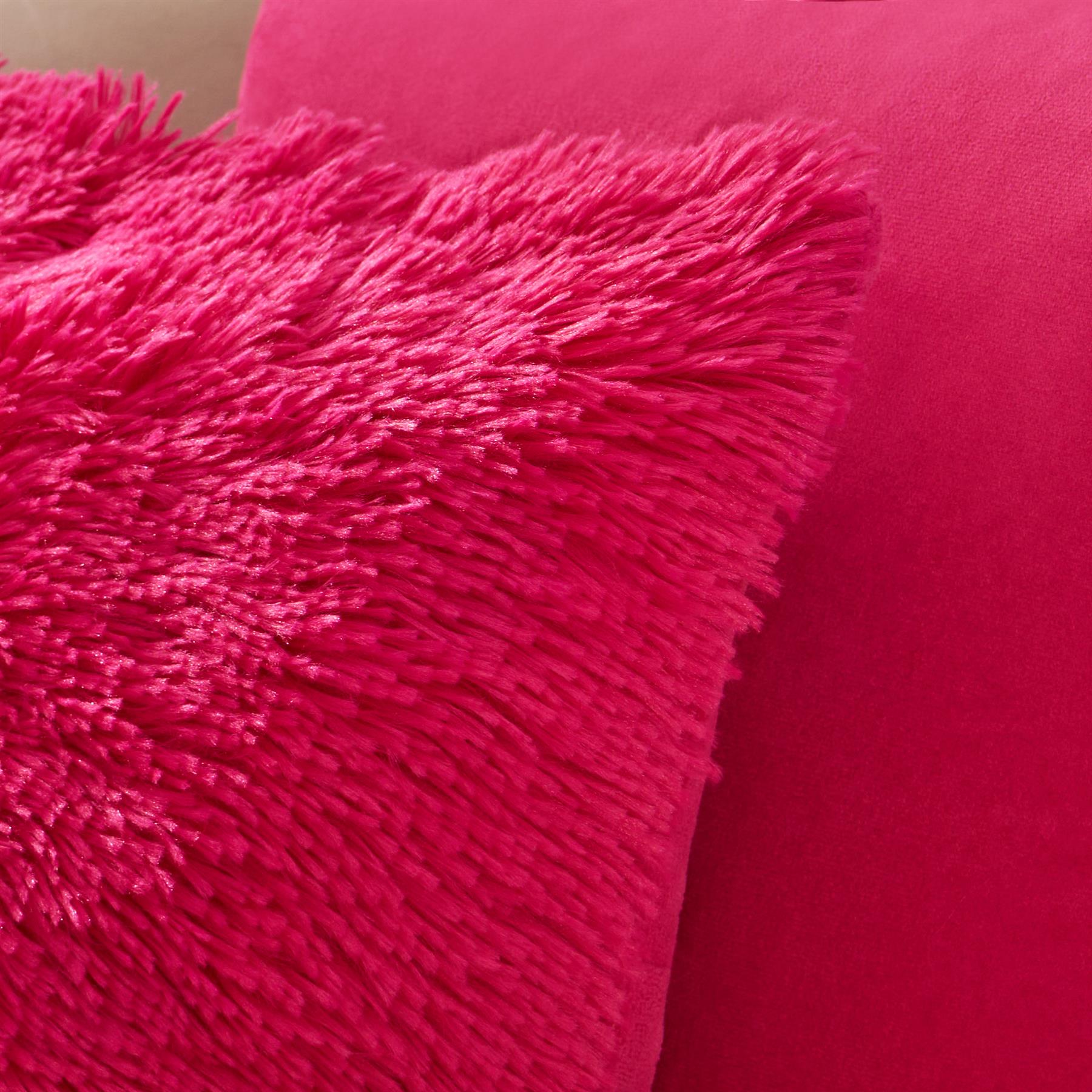 OHS Fluffy Cushion Covers 2 Pack Soft Fleece Square Pillowcases Home Decor