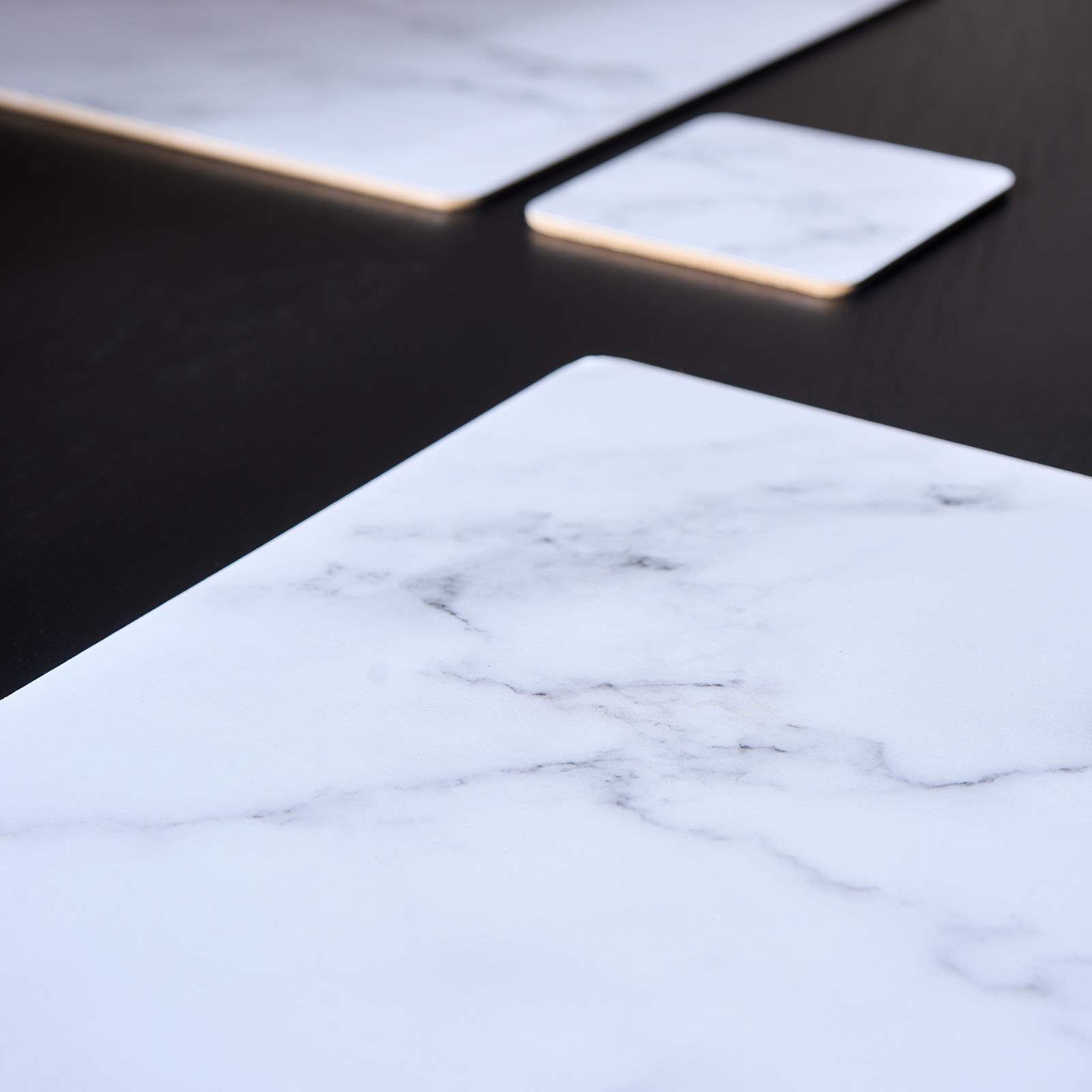 OHS Marble Effect Placemat Coaster 4 Set Luxury Table Mats Home Decor