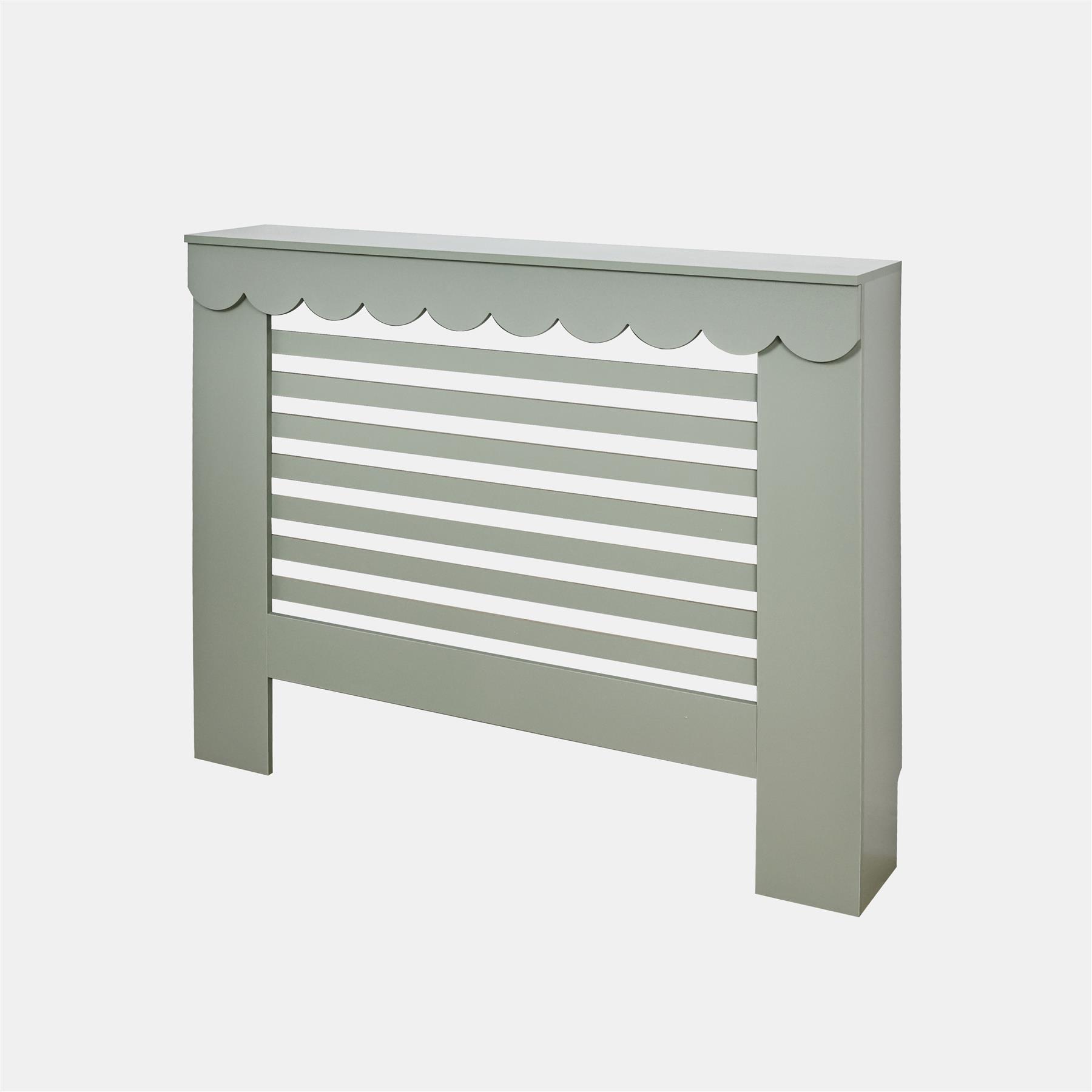 OHS Scallop Radiator Cover Engineered Wood Modern Side Board Cabinet Shelf