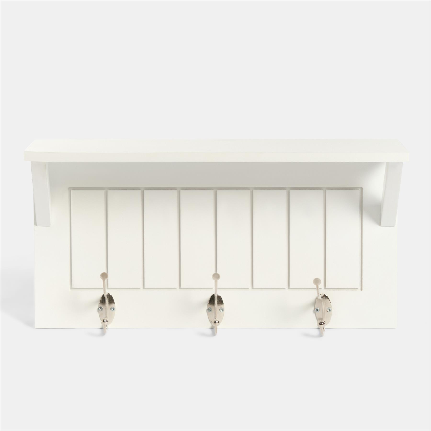 OHS Coat Rack Wall Mounted Shelf Engineered Wood Floating Display Unit