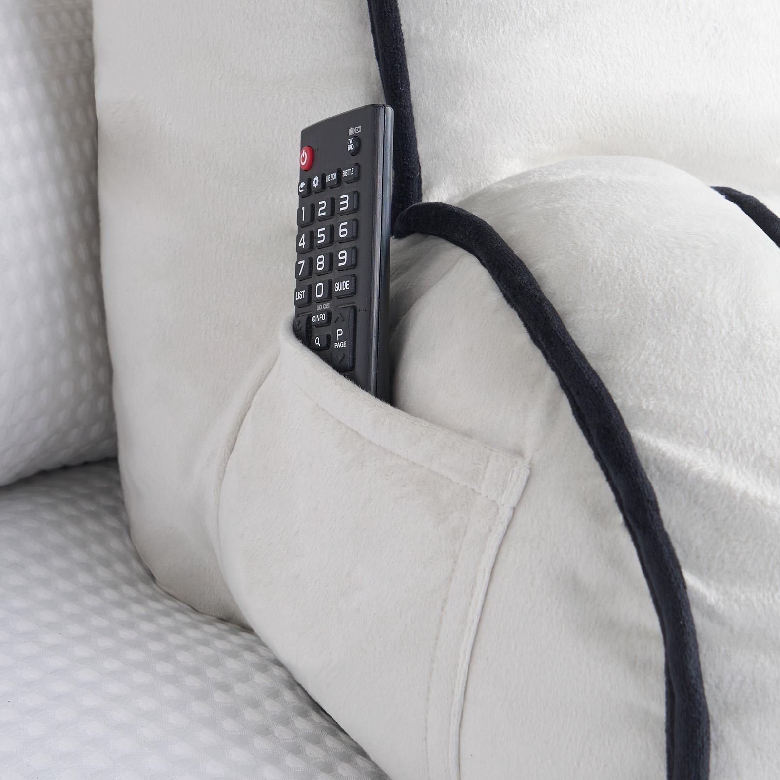 OHS Piped Edge Reading Pillow with Head Rest Super Soft Back Support Bed Sofa