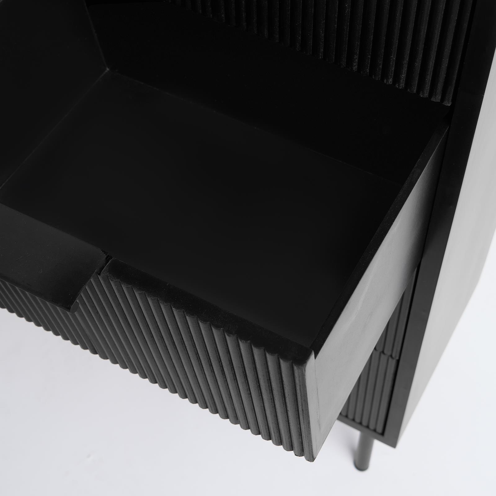 Ribbed Bedside Table Modern Bedroom 3/4 Draw Office Nightstand Living Room Unit - Picture 61 of 71