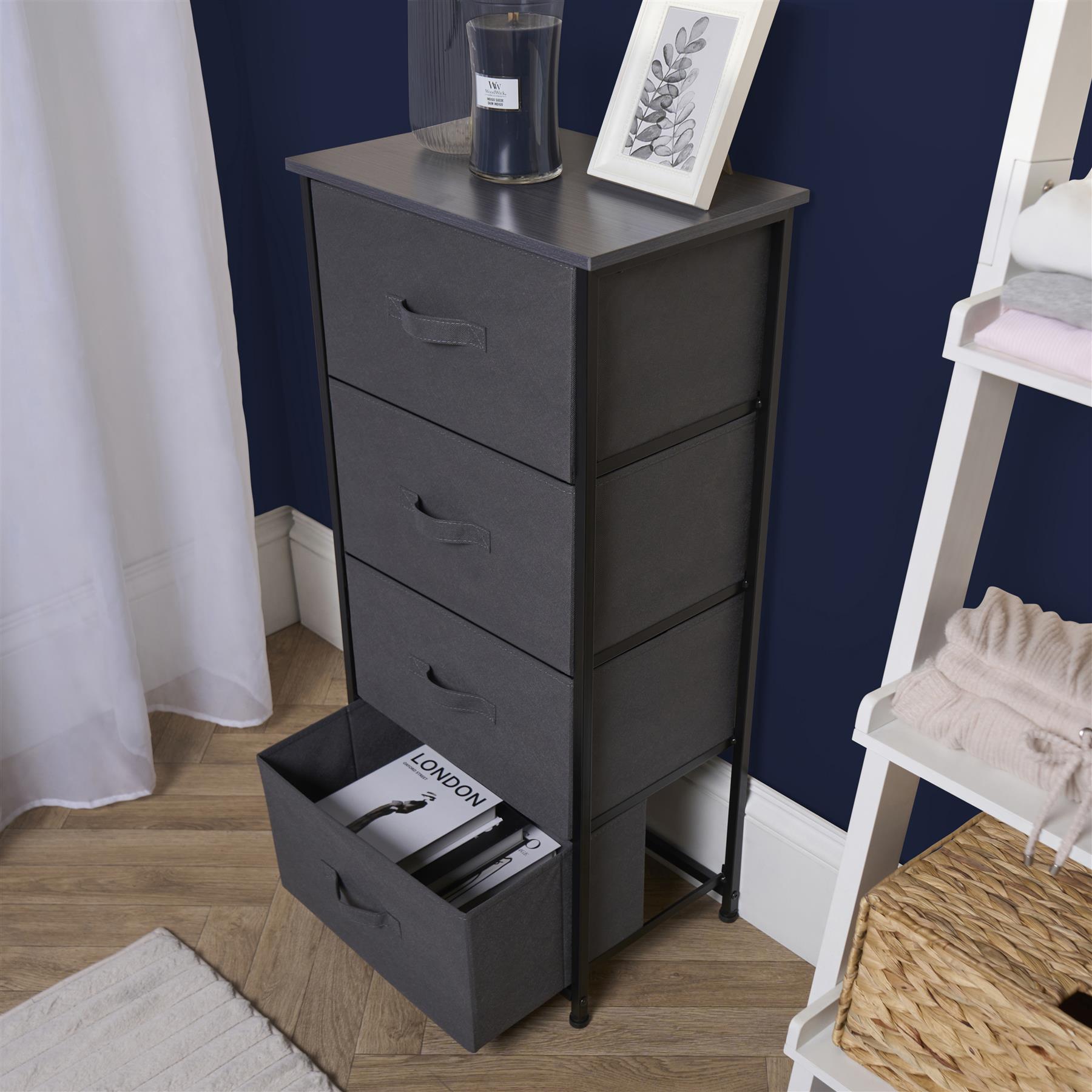 Fabric Cabinet Bedside 2/3/4 Drawers Storage Unit Clothes Shoes Home Organiser - Picture 87 of 94