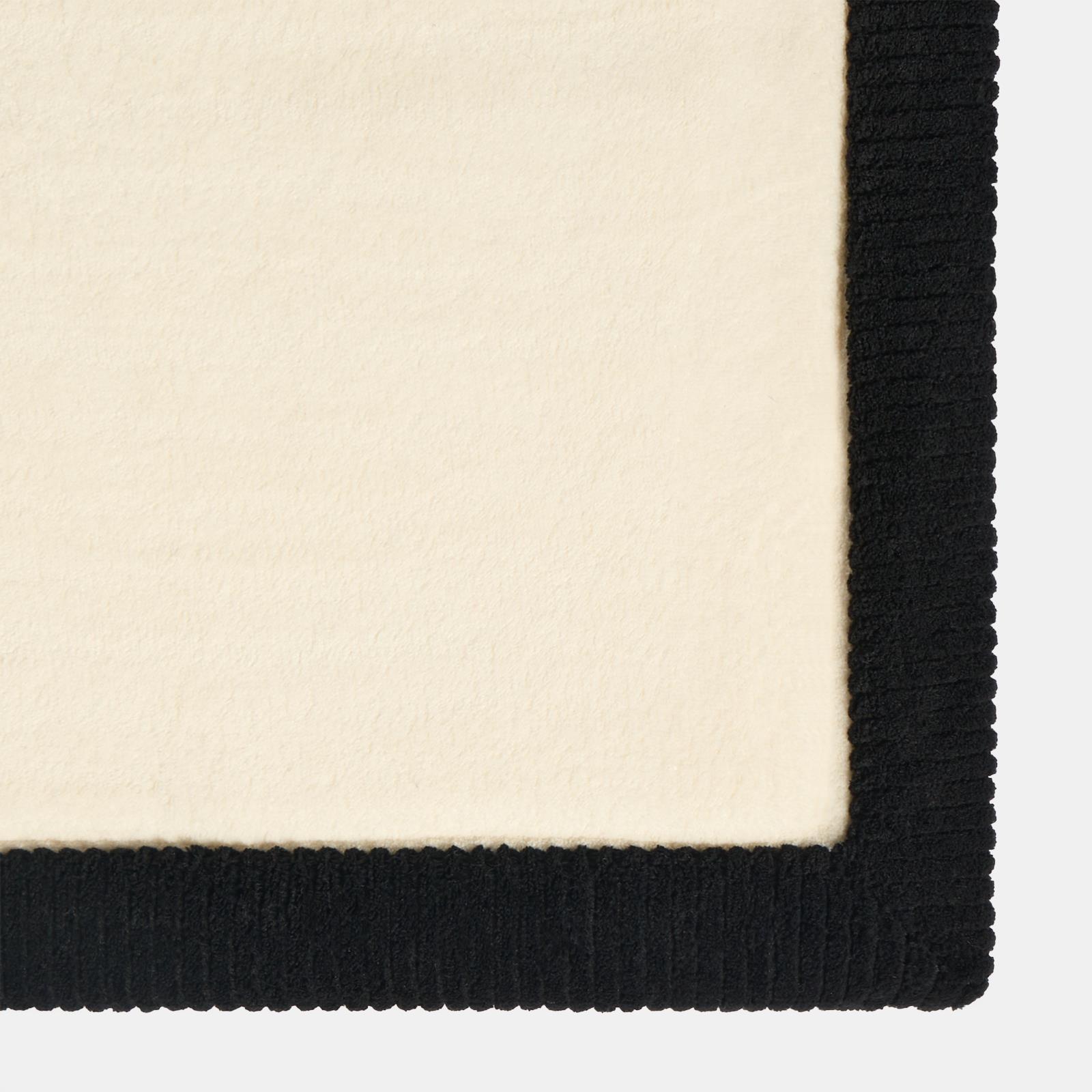 OHS Foam Bath Mat Contrast Border Trim Soft Absorbent Non Slip Shower Rug