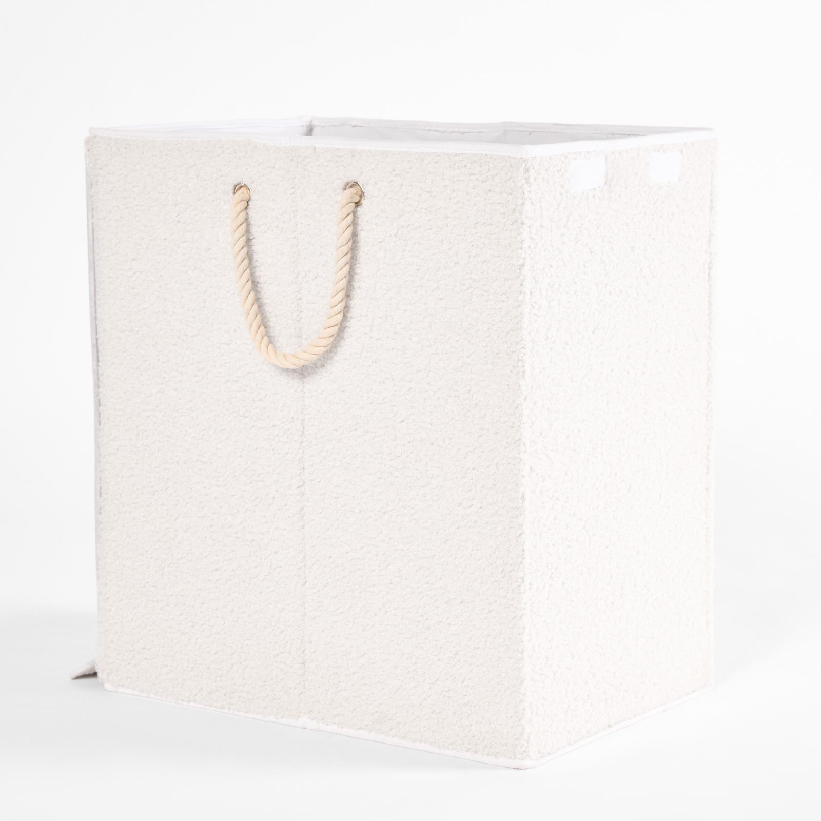 Laundry Basket Foldable Clothing Hamper Washing Boucle Teddy Fleece Storage Bin