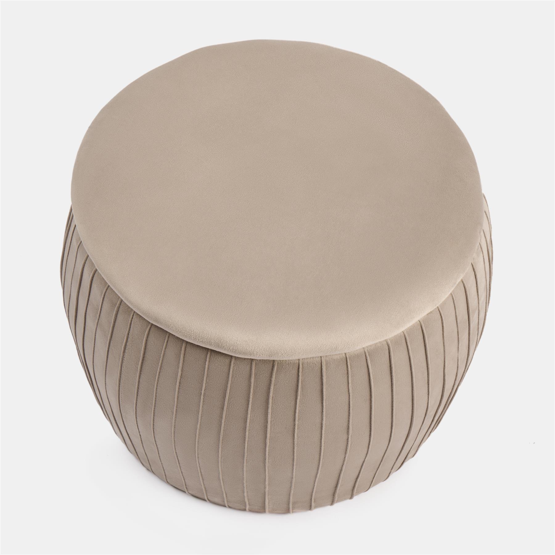 Ottoman Storage Stool Matte Velvet Pleated Home Decor Vanity Pouffe Chair Seat