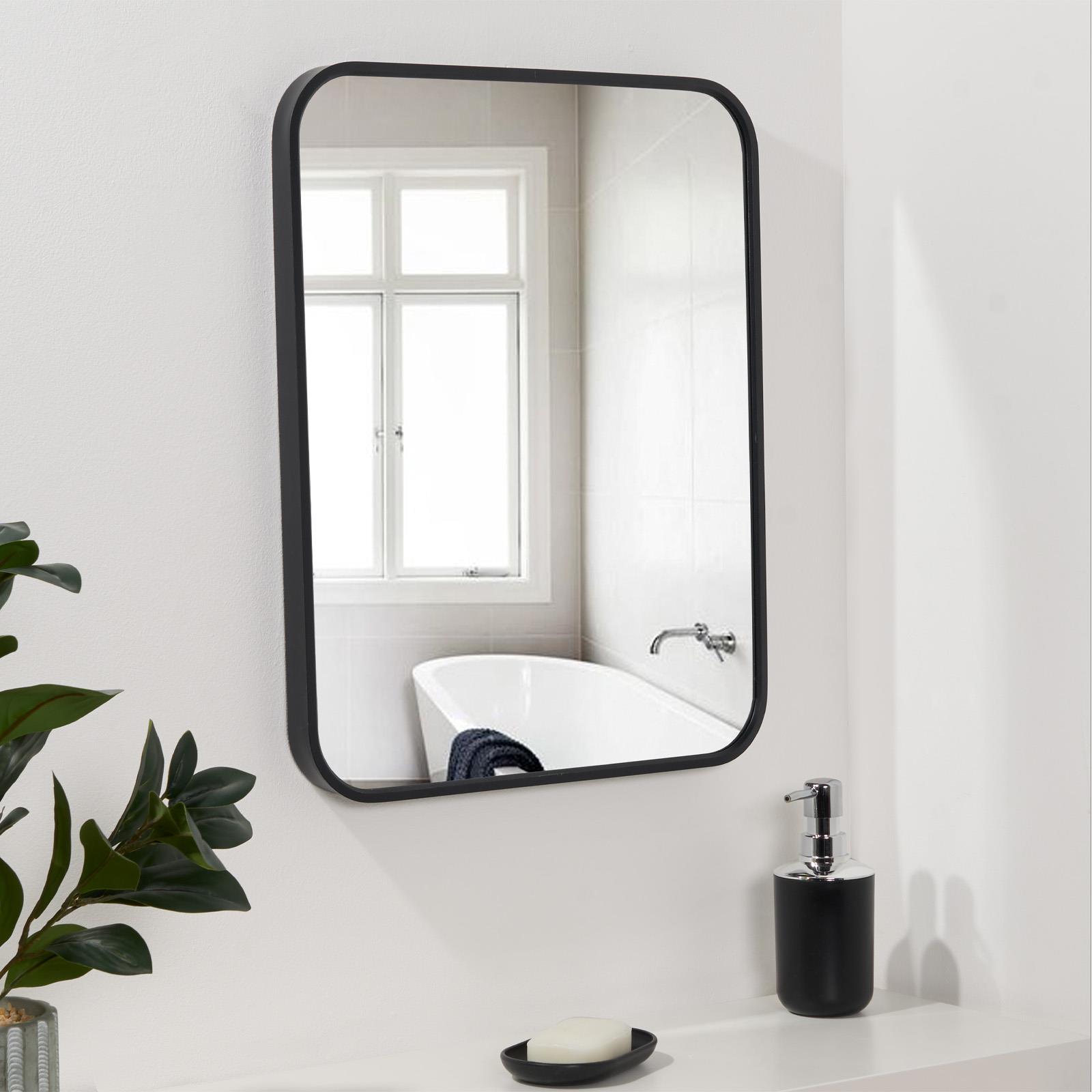 OHS Bathroom Mirror Metal Framed Vanity Wall Mounted Shower Home Decor