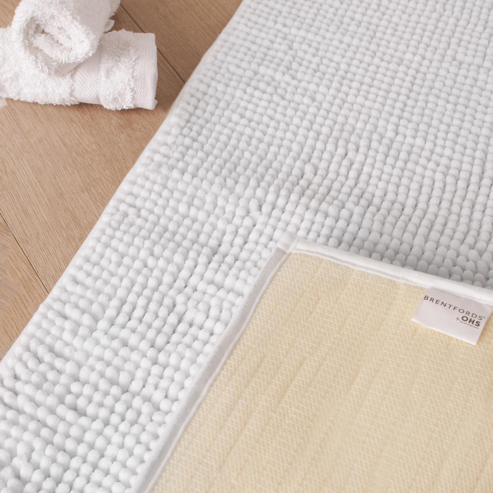 Brentfords Noodle Bath Mat Non Slip Shower Soft Highly Absorbent Chenille Shaggy