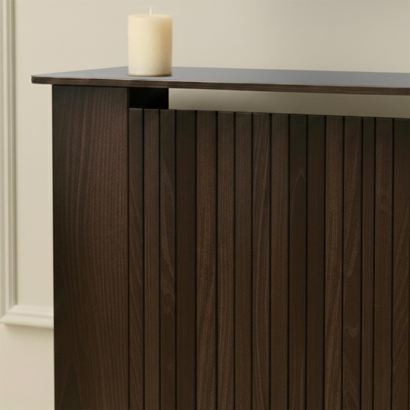 OHS Ribbed Radiator Cover Slatted Engineered Wood Side Board S M L Cabinet Shelf