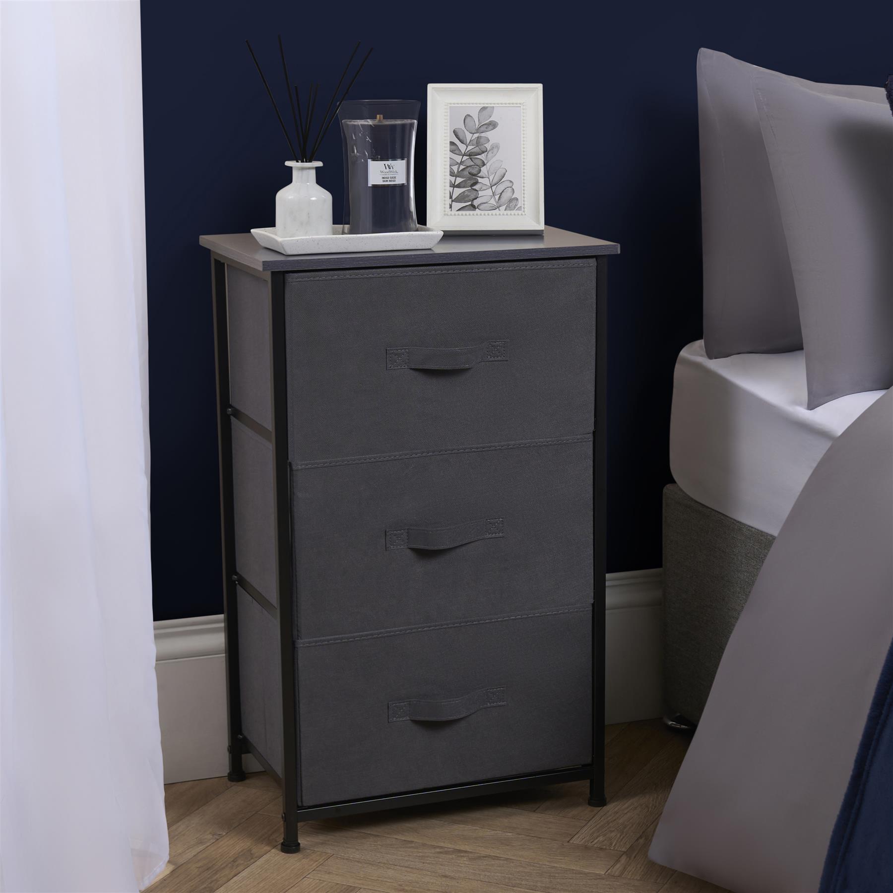 Fabric Cabinet Bedside 2/3/4 Drawers Storage Unit Clothes Shoes Home Organiser - Picture 57 of 94