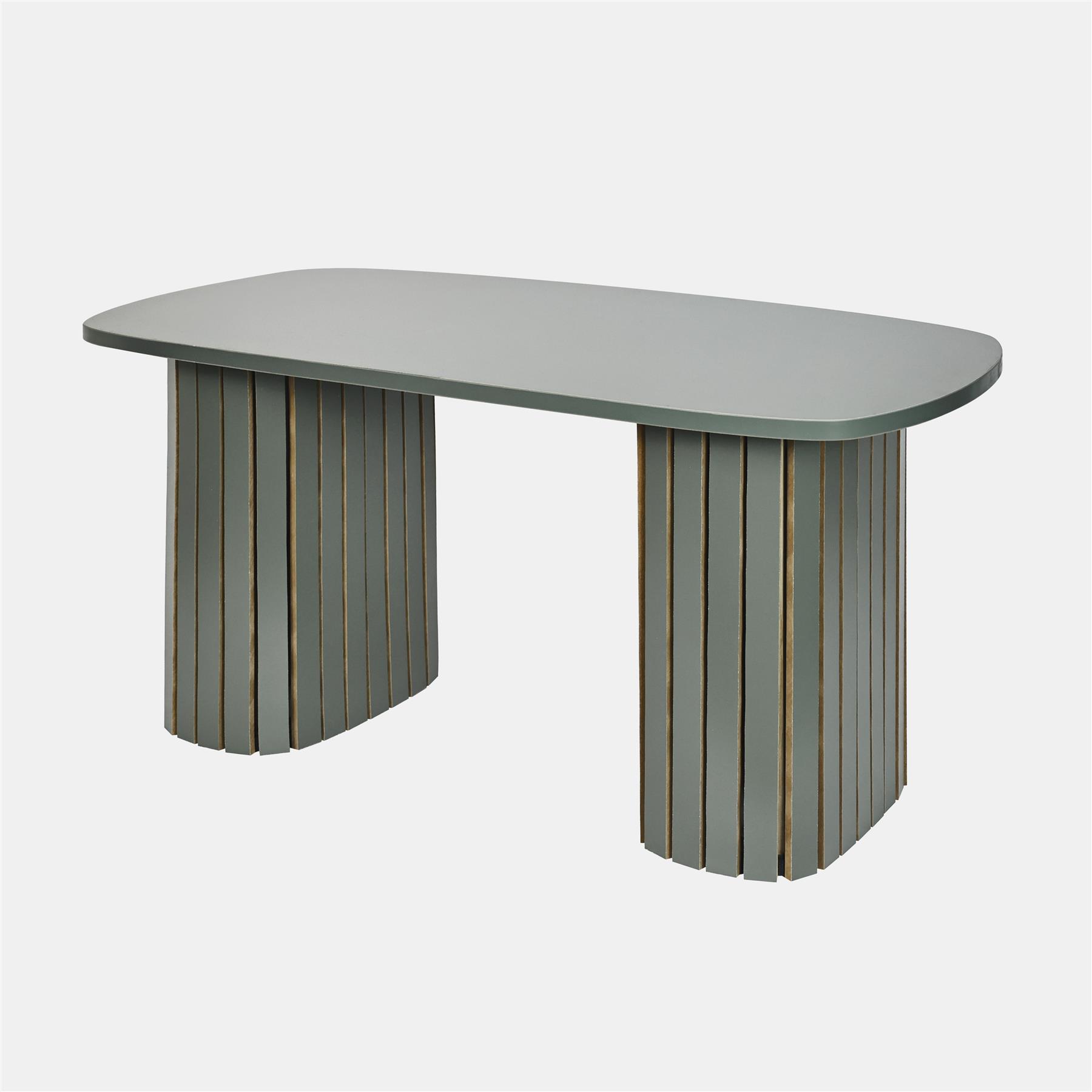 OHS Madison Coffee Table Ribbed Engineered Wood Side End Desk Home Decor