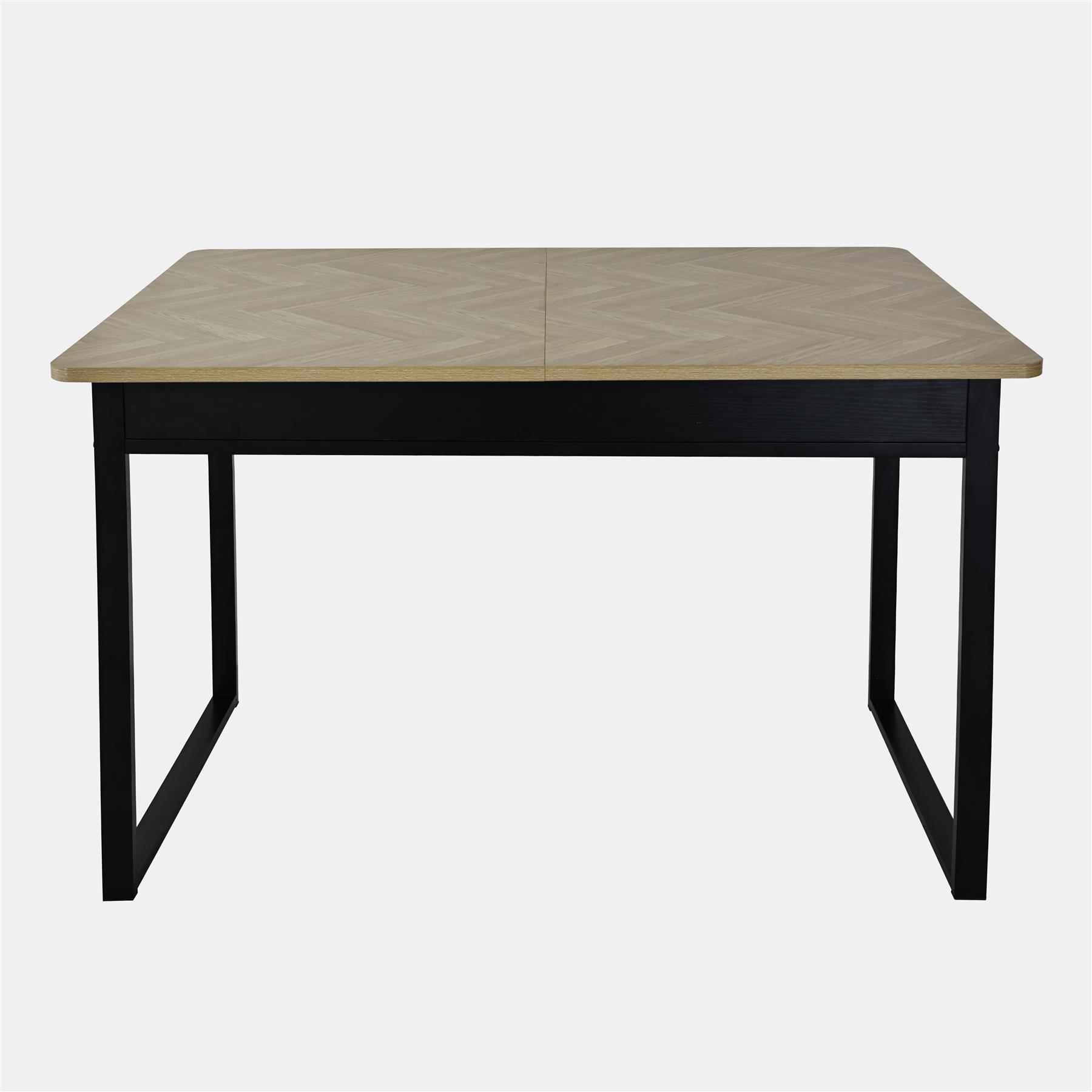 OHS Extendable Dining Table 4-6 Seater Chevron Wood Effect Kitchen Tables