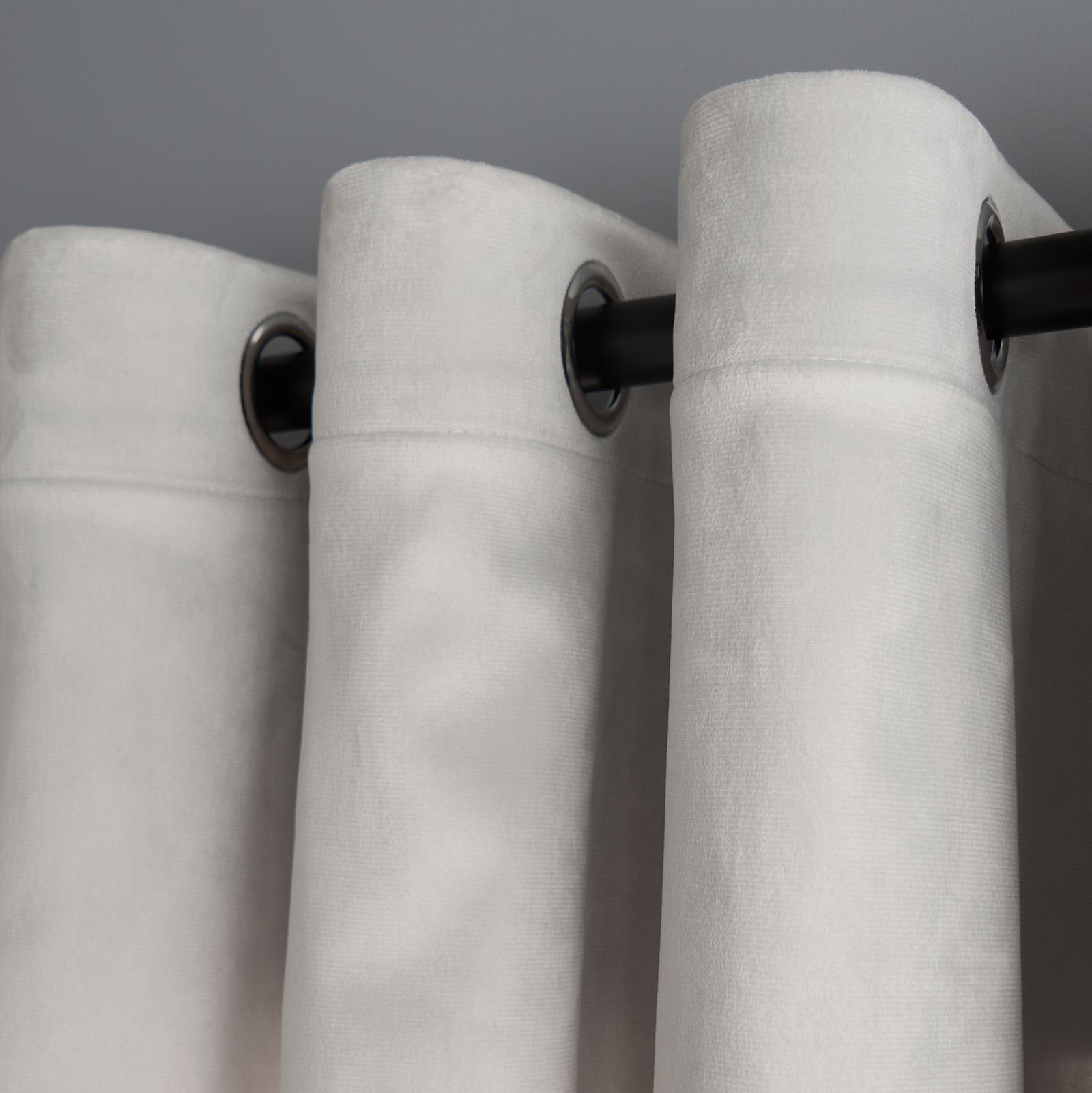 Thermal Matte Velvet Eyelet Curtains 2 Pair Of Ready Made Thick Fabric Ring Top