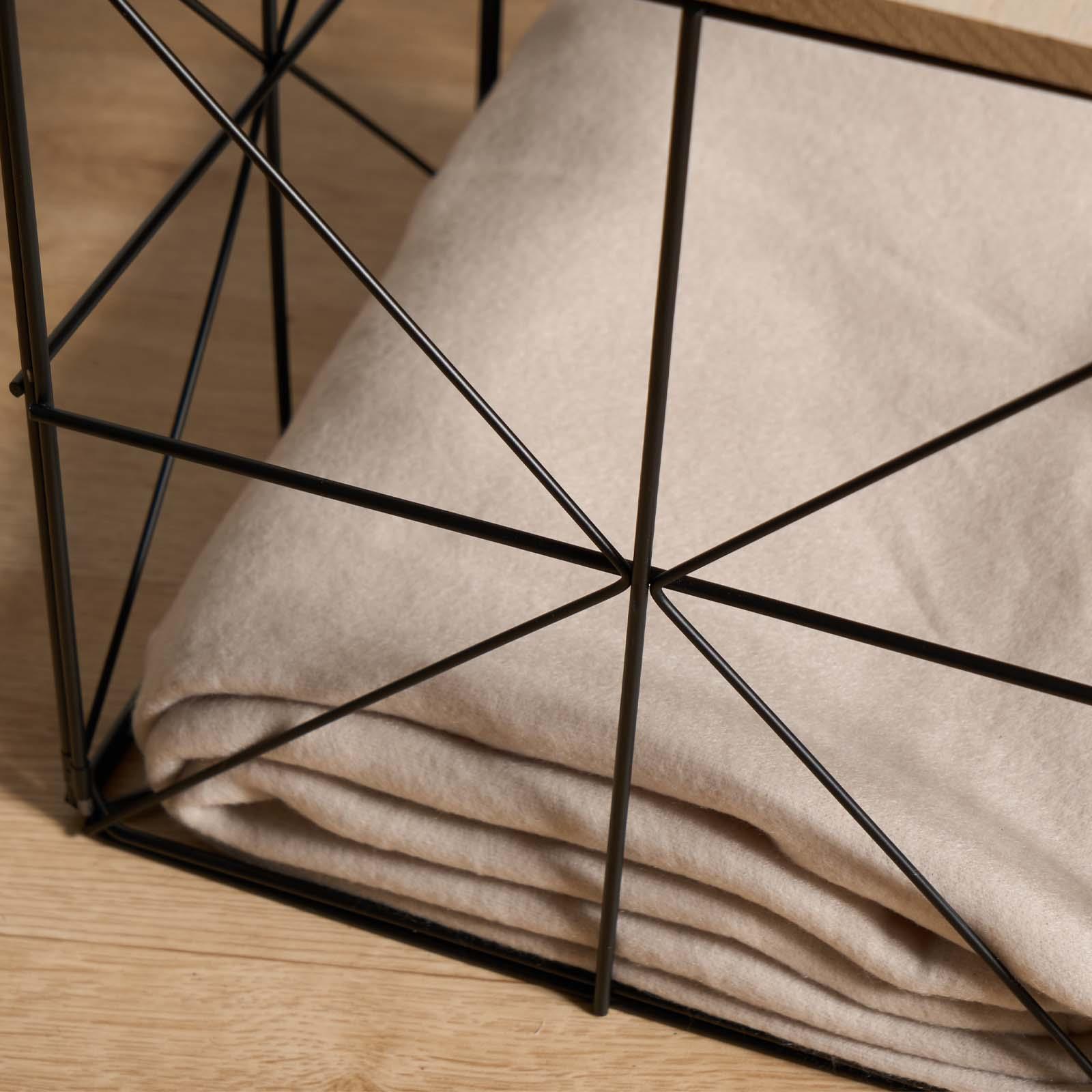 Cube Storage Basket Table Folding Wire Organiser Living Room Home Decor Bedroom