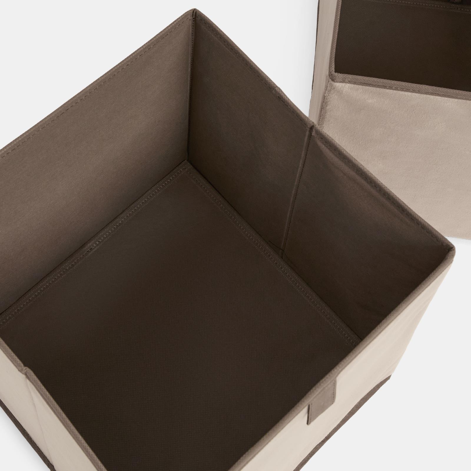 OHS Multi Pack of Matte Velvet Storage Boxes Stylish Foldable Set Square Cube